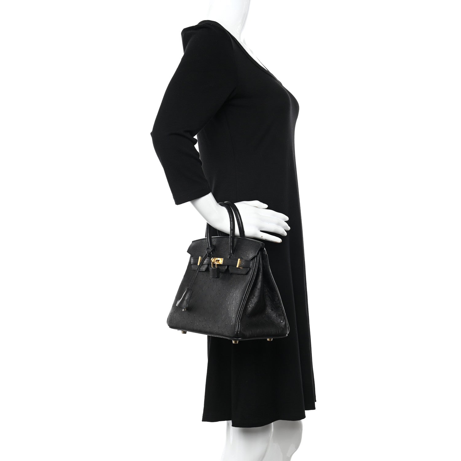 Hermes Ostrich Birkin 25 Black 2 of 10