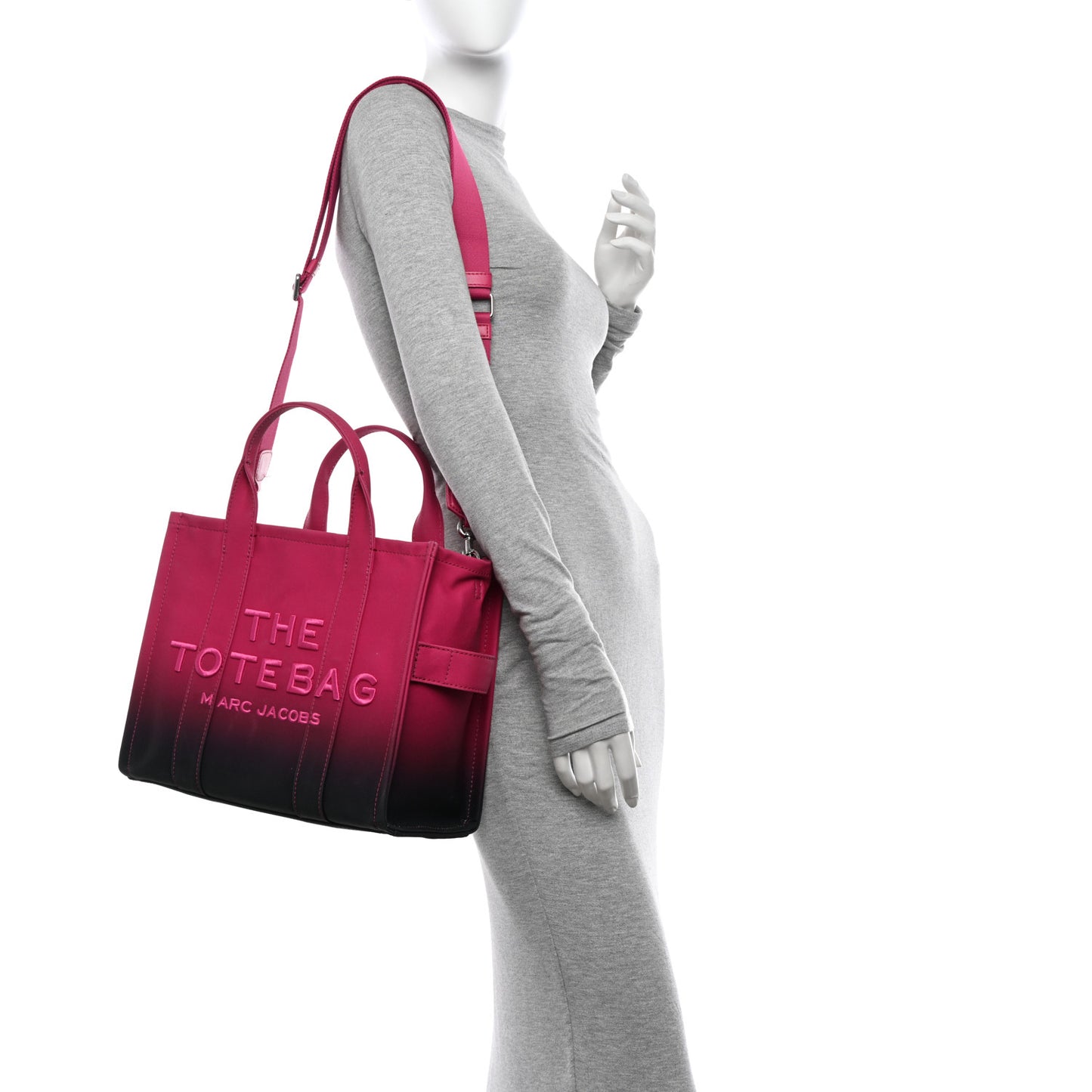 Cotton Canvas Medium The Traveler Tote Bag Ombre Pink