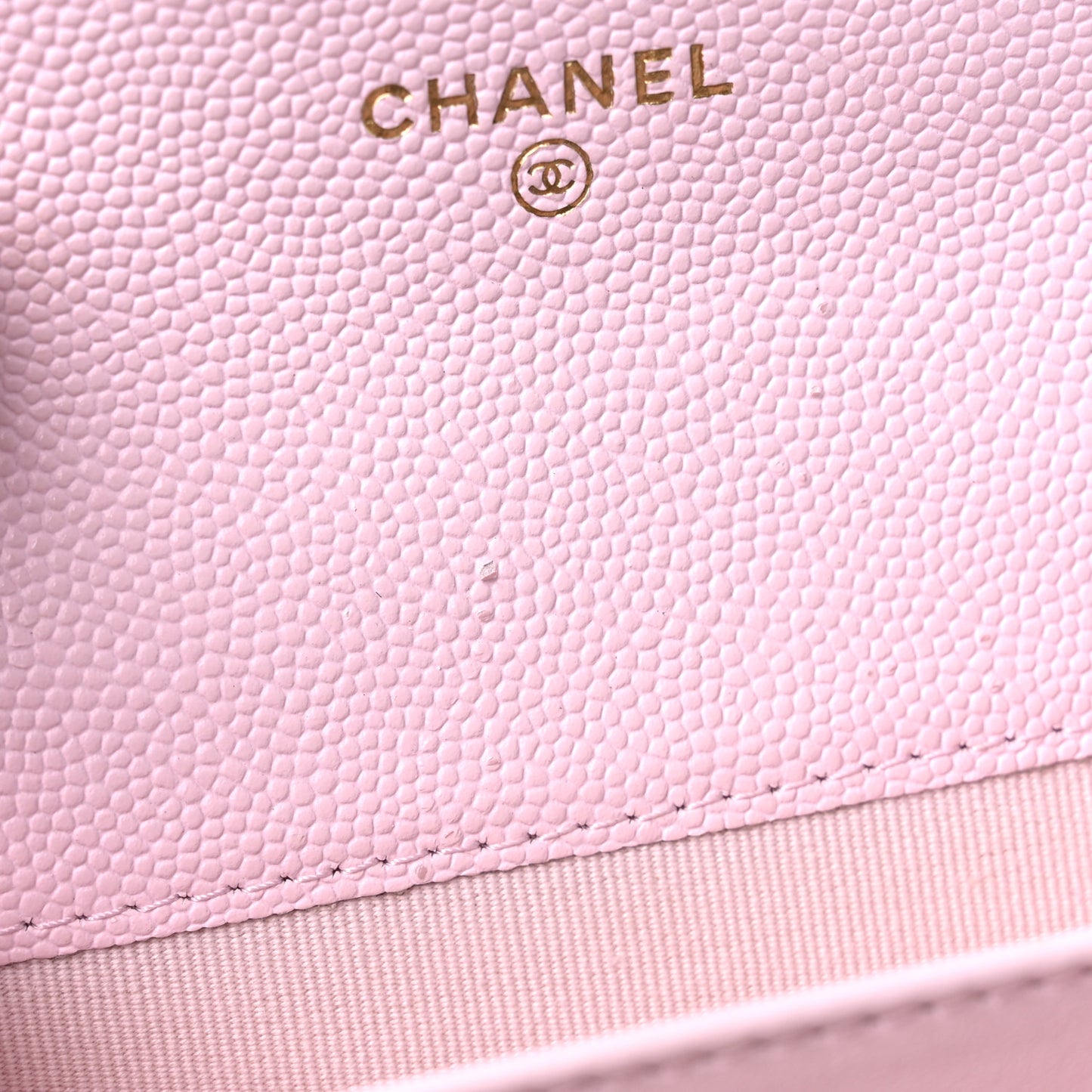 Caviar Quilted Flap Card Holder Wallet Light Pink