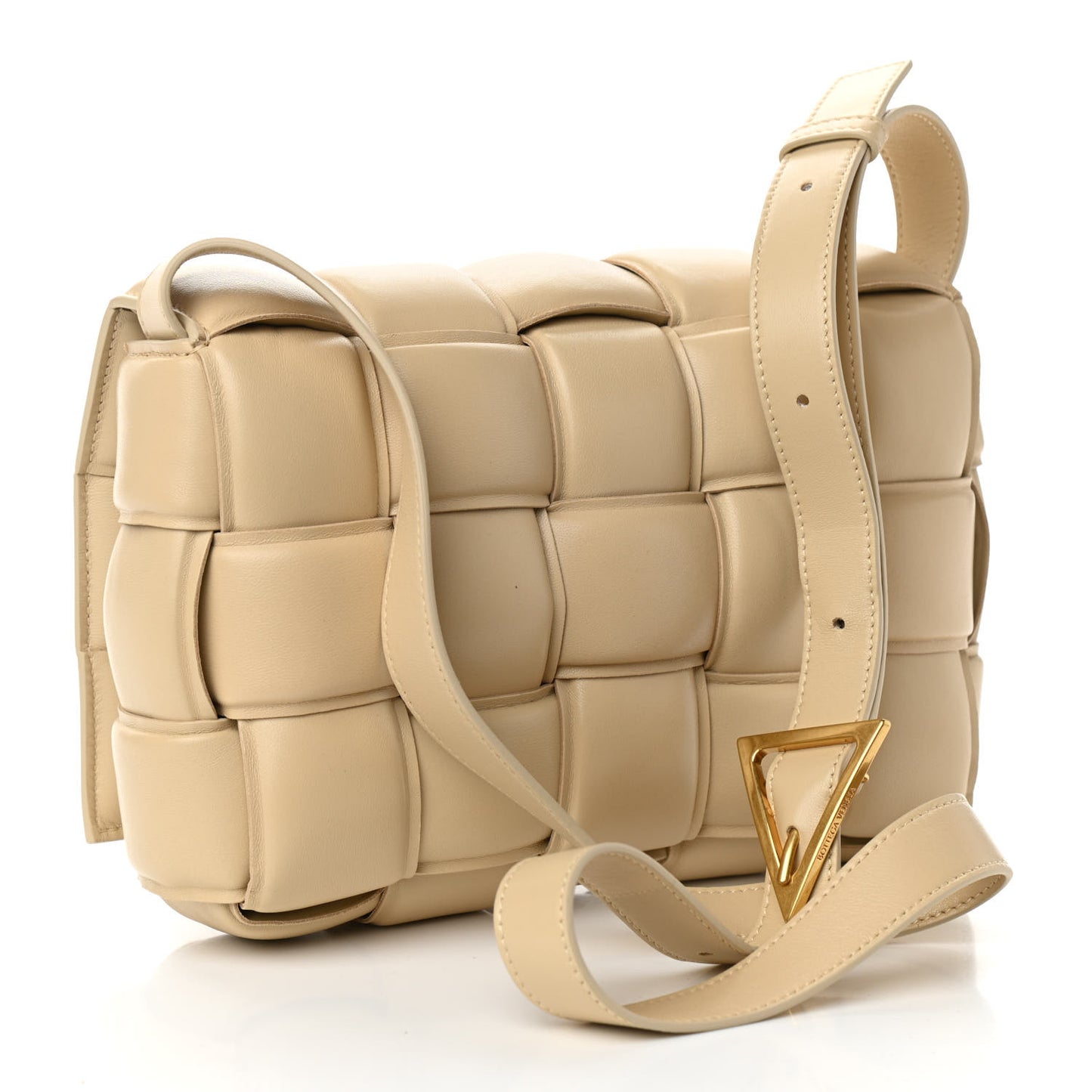 Nappa Maxi Intreccio Padded Cassette Crossbody Bag Porridge