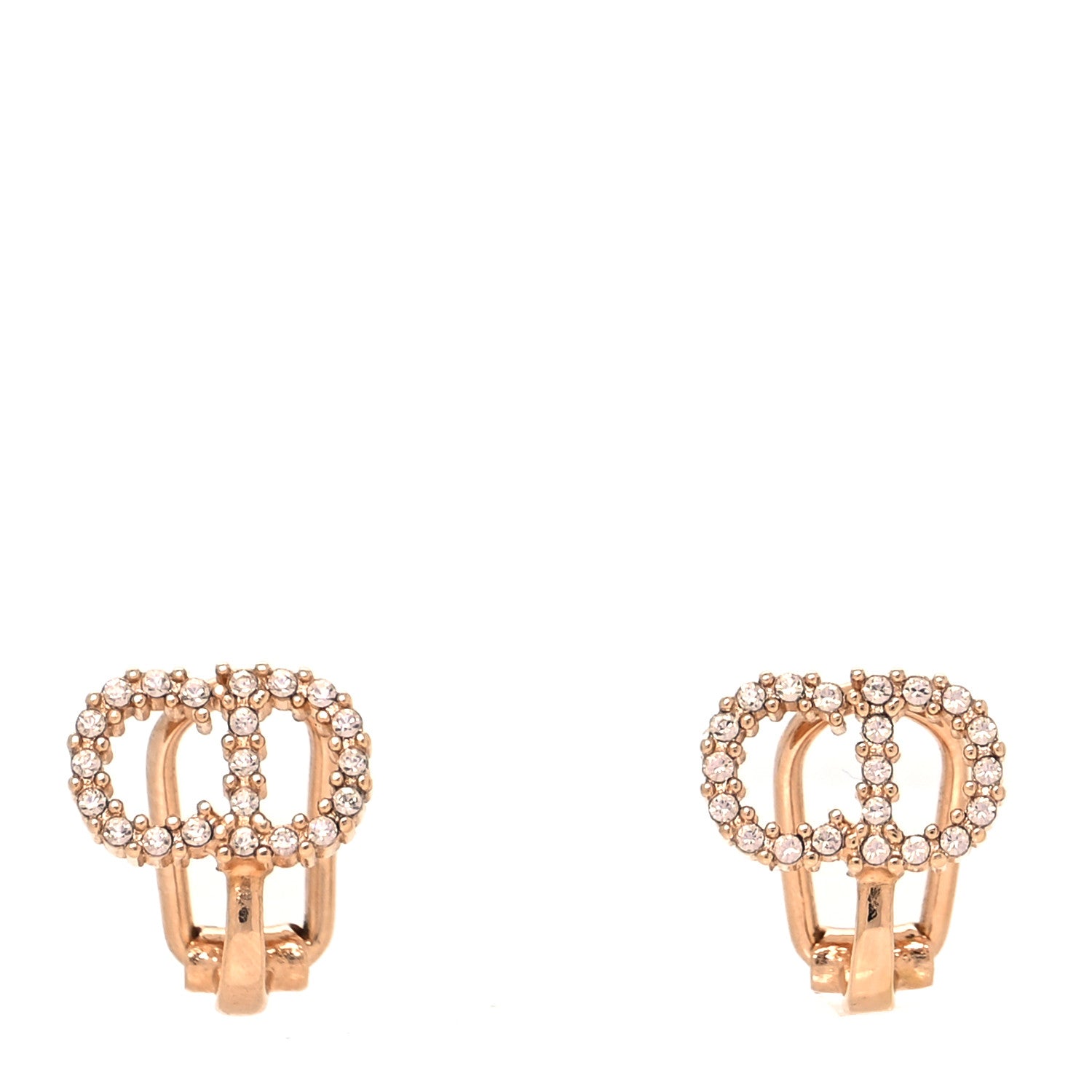 Christian Dior Crystal Clair D Lune Clip On Earrings Rose Gold 1 of 3