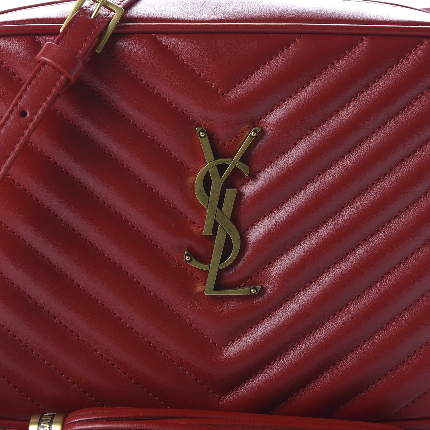 Saint Laurent Calfskin Matelasse Monogram Lou Camera Bag Rouge Eros 9 of 10