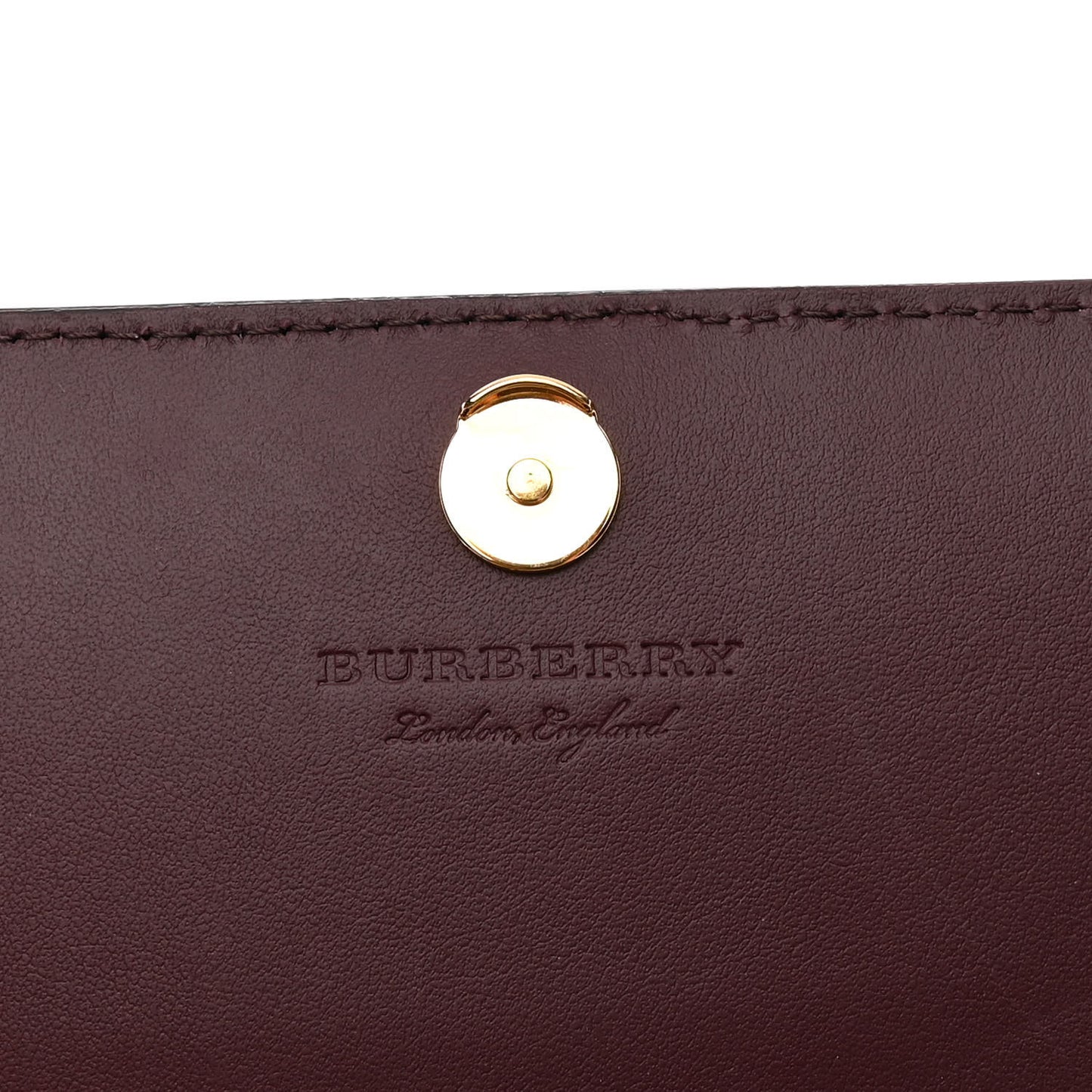 Derby Calfskin House Check Wallet On Chain Mahogany Red