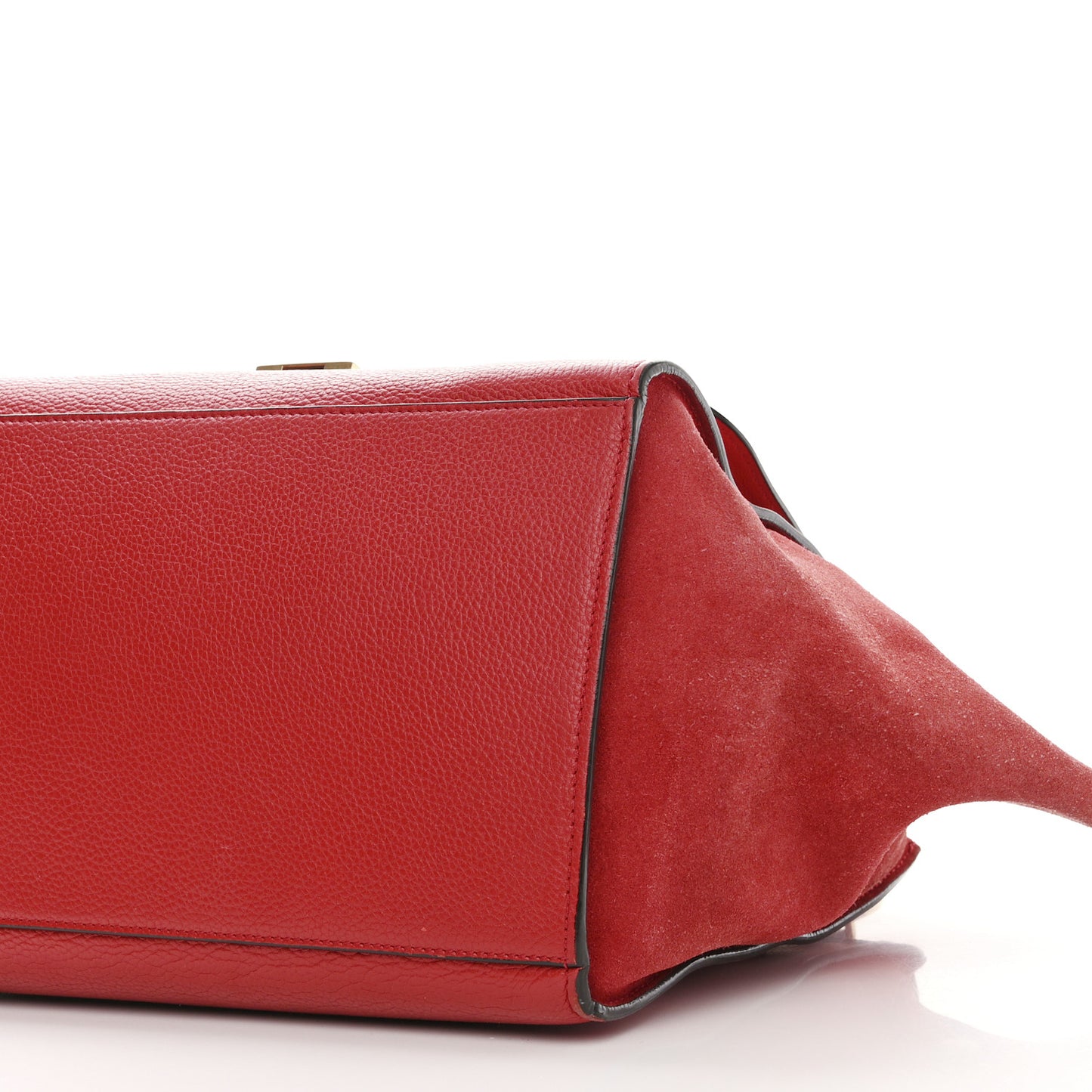 Drummed Calfskin Suede Medium Trapeze Coquelicot