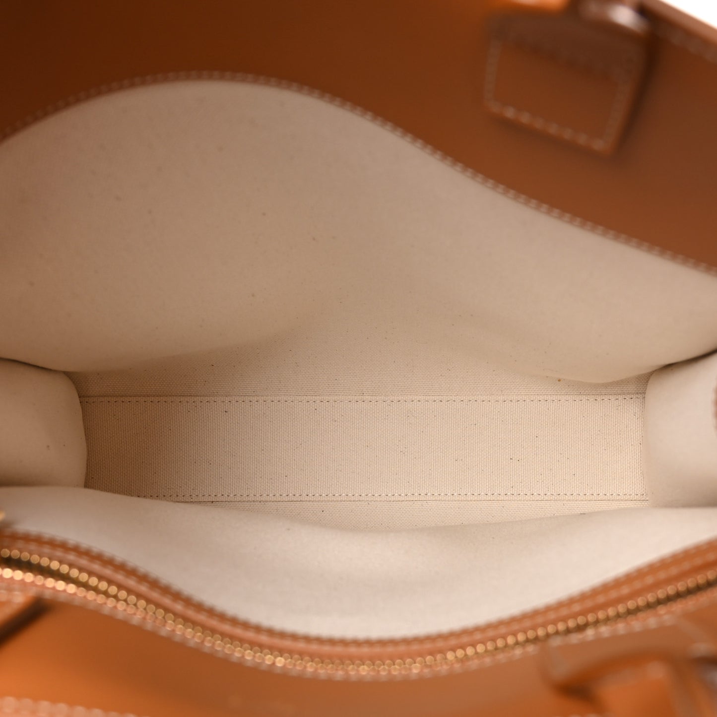 Canvas Calfskin Logo Print Small Vertical Cabas Natural Tan