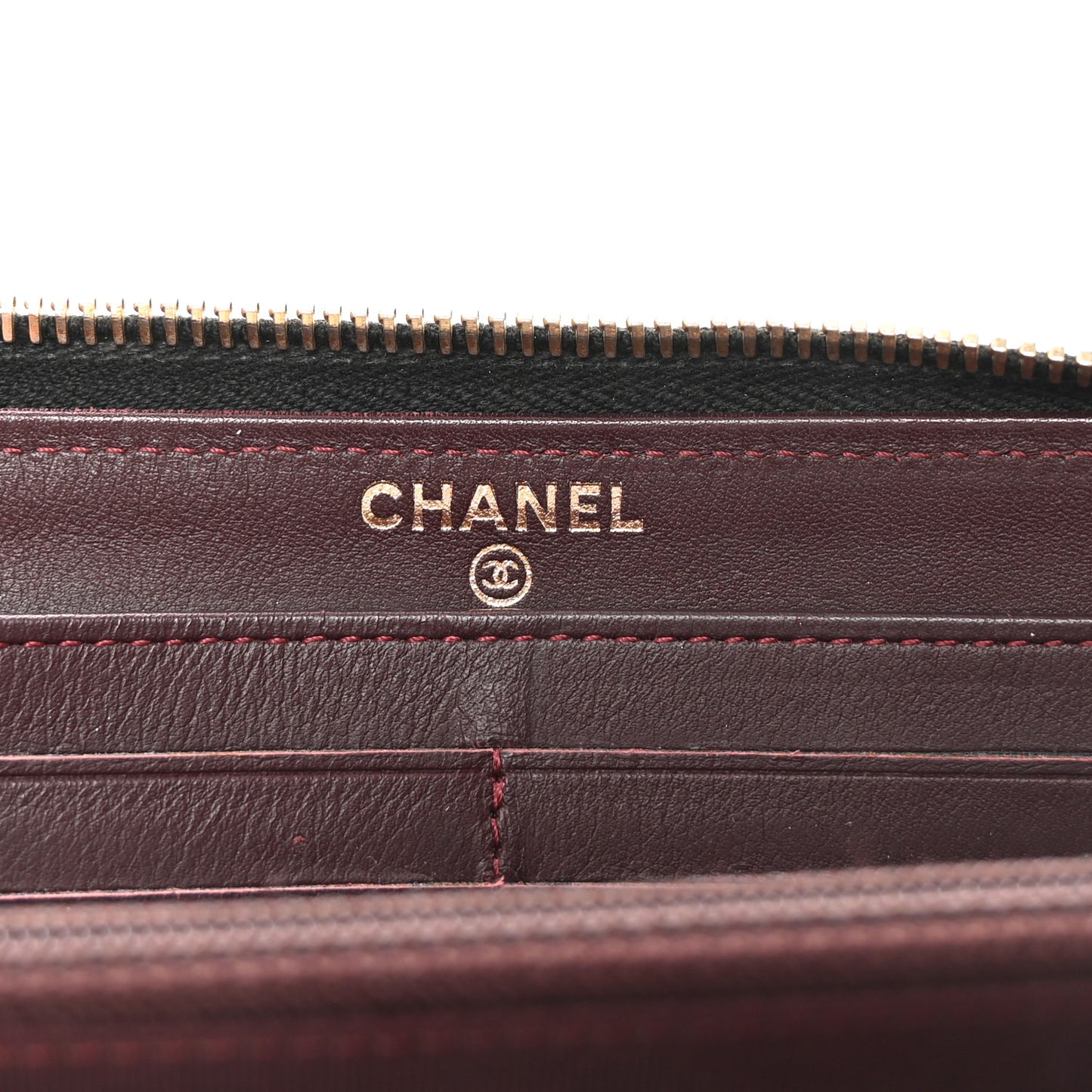 Caviar Quilted Zip Around Clutch Wallet Black