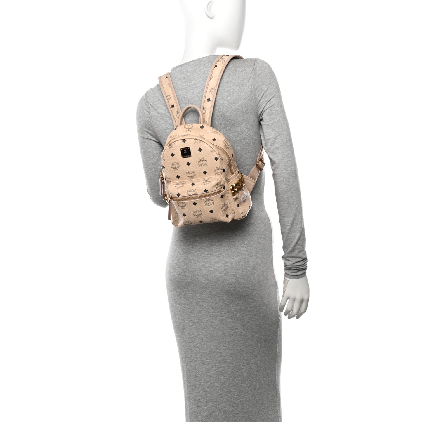 Visetos Side Stud Mini Stark Backpack Beige