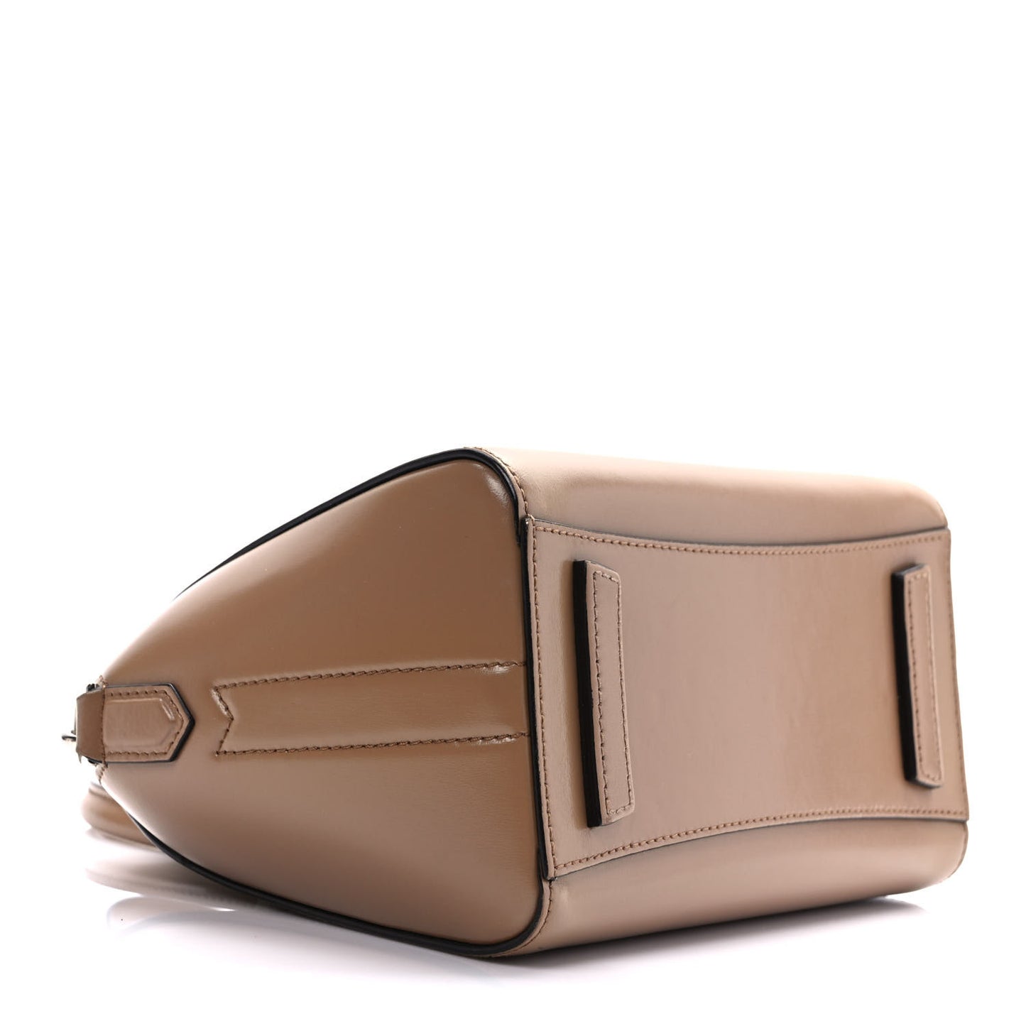 Shiny Lord Calfskin Mini Antigona Dark Beige