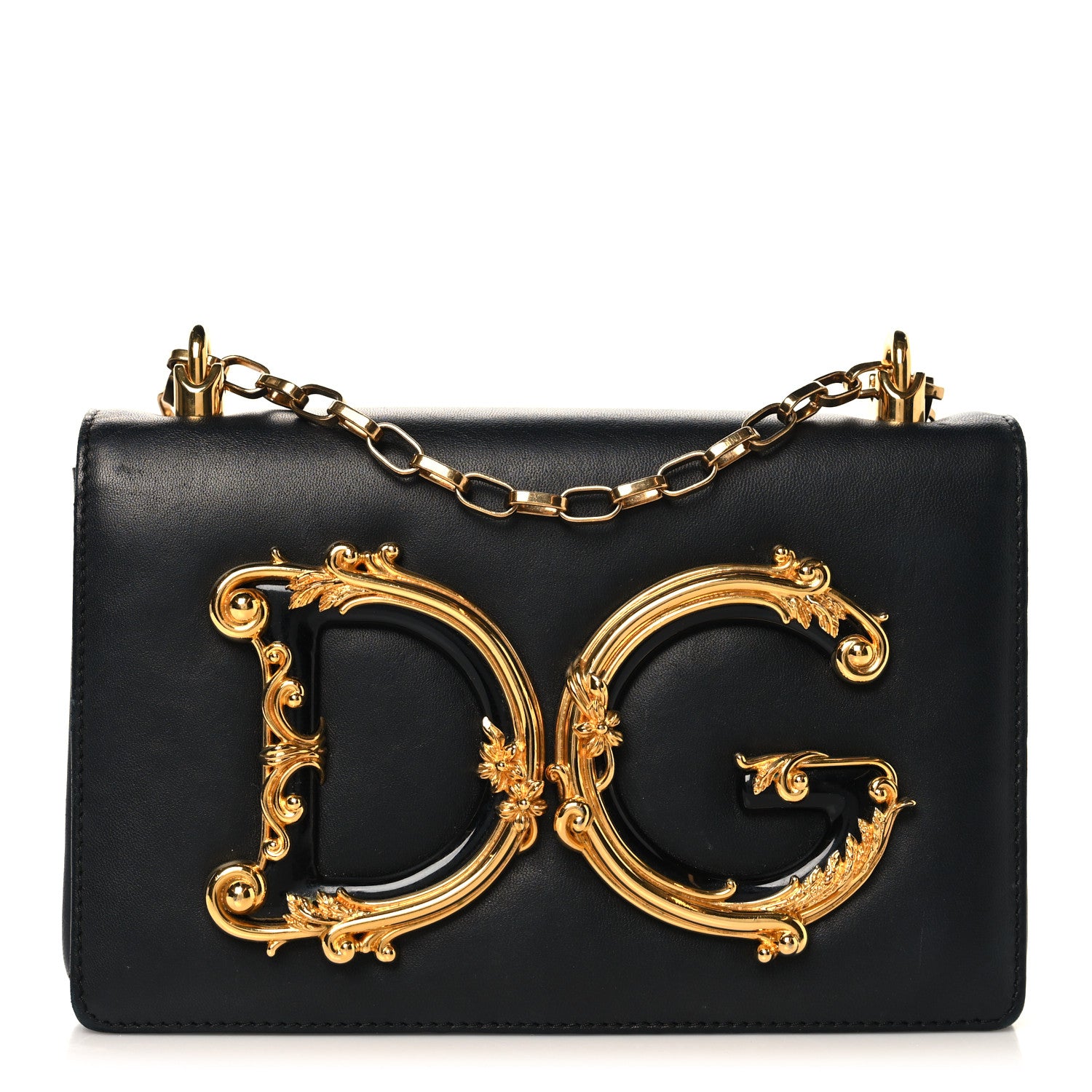 DOLCE&GABBANA パーティ　バッグ　DG girls Calfskin DG Girls phone bag in BLACK for Women | Dolce&Gabbana®