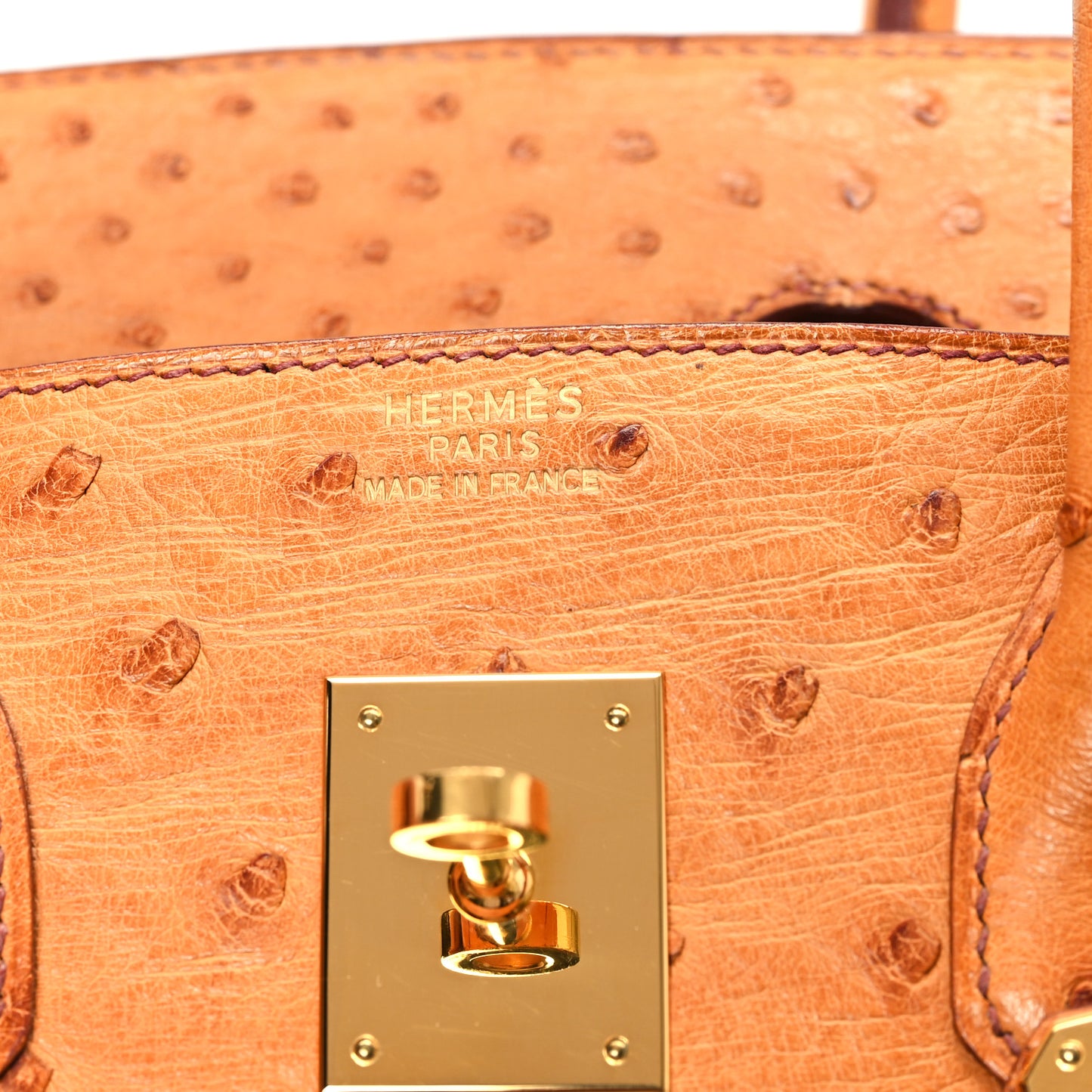 Ostrich Birkin 35 Cognac