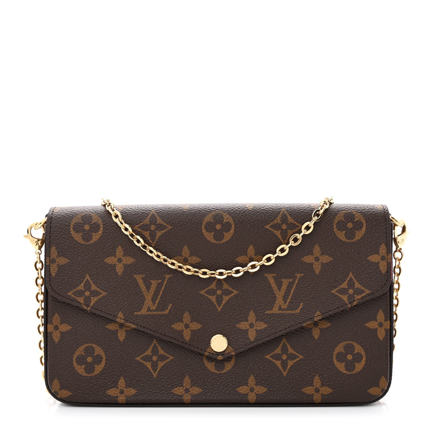 Louis Vuitton Monogram Pochette Felicie Chain Wallet Fuchsia 3 of 13