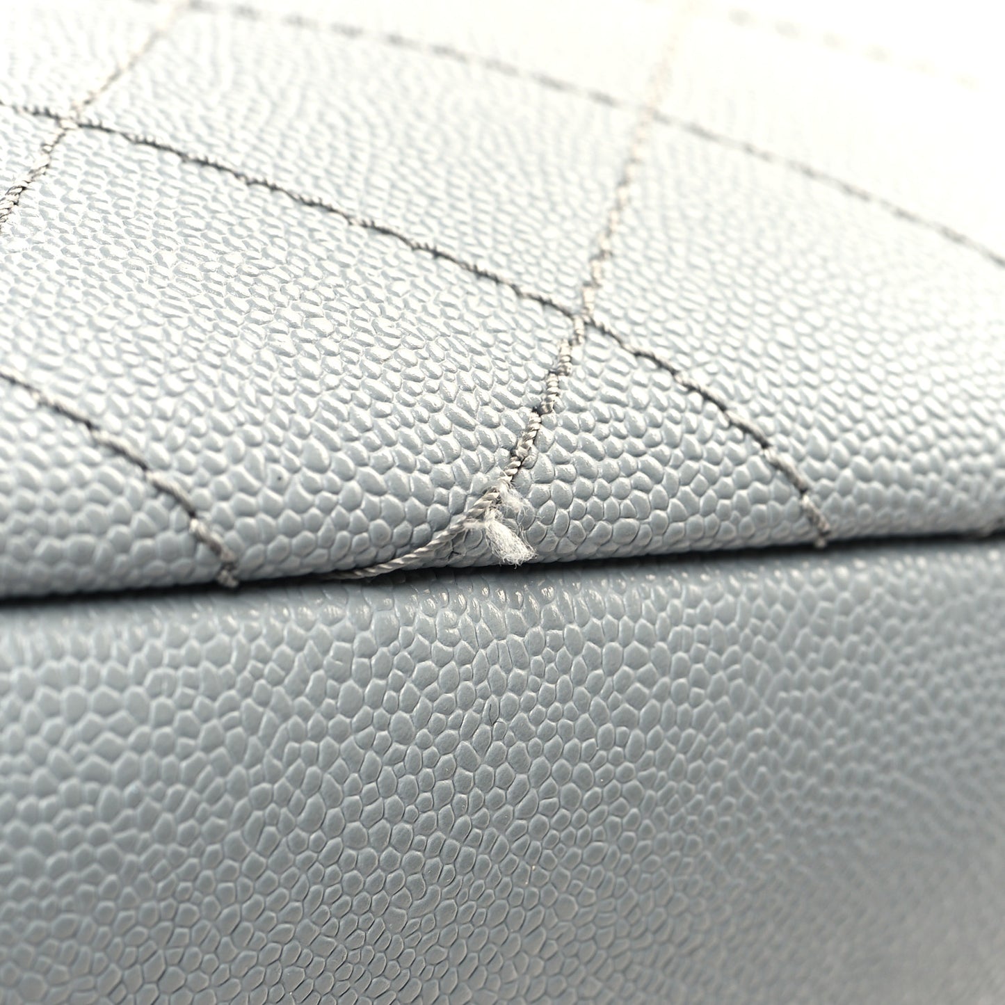 Grained Calfskin Shopping Fever Tote Grey Black