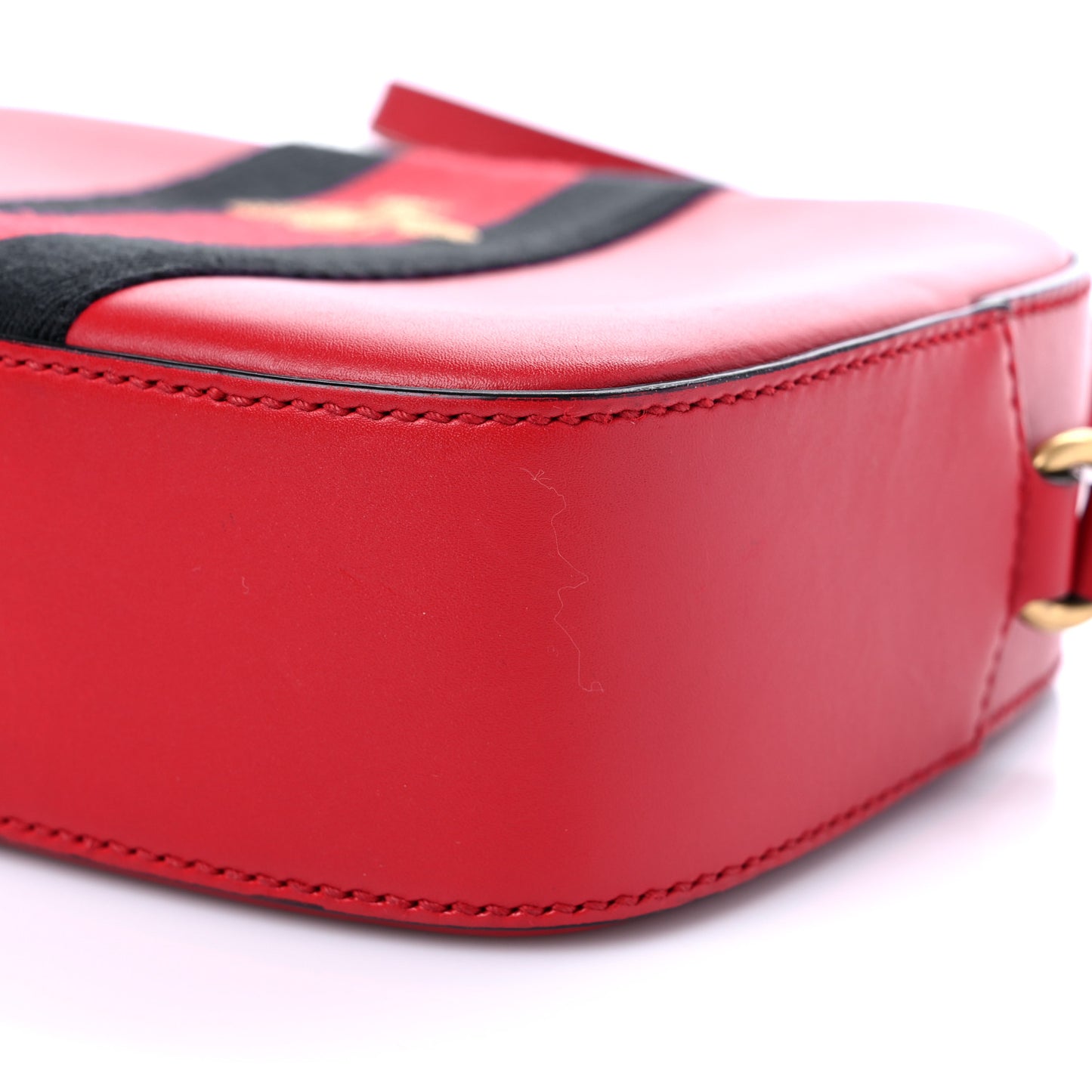 Calfskin Web Small Webby Bee Shoulder Bag Red