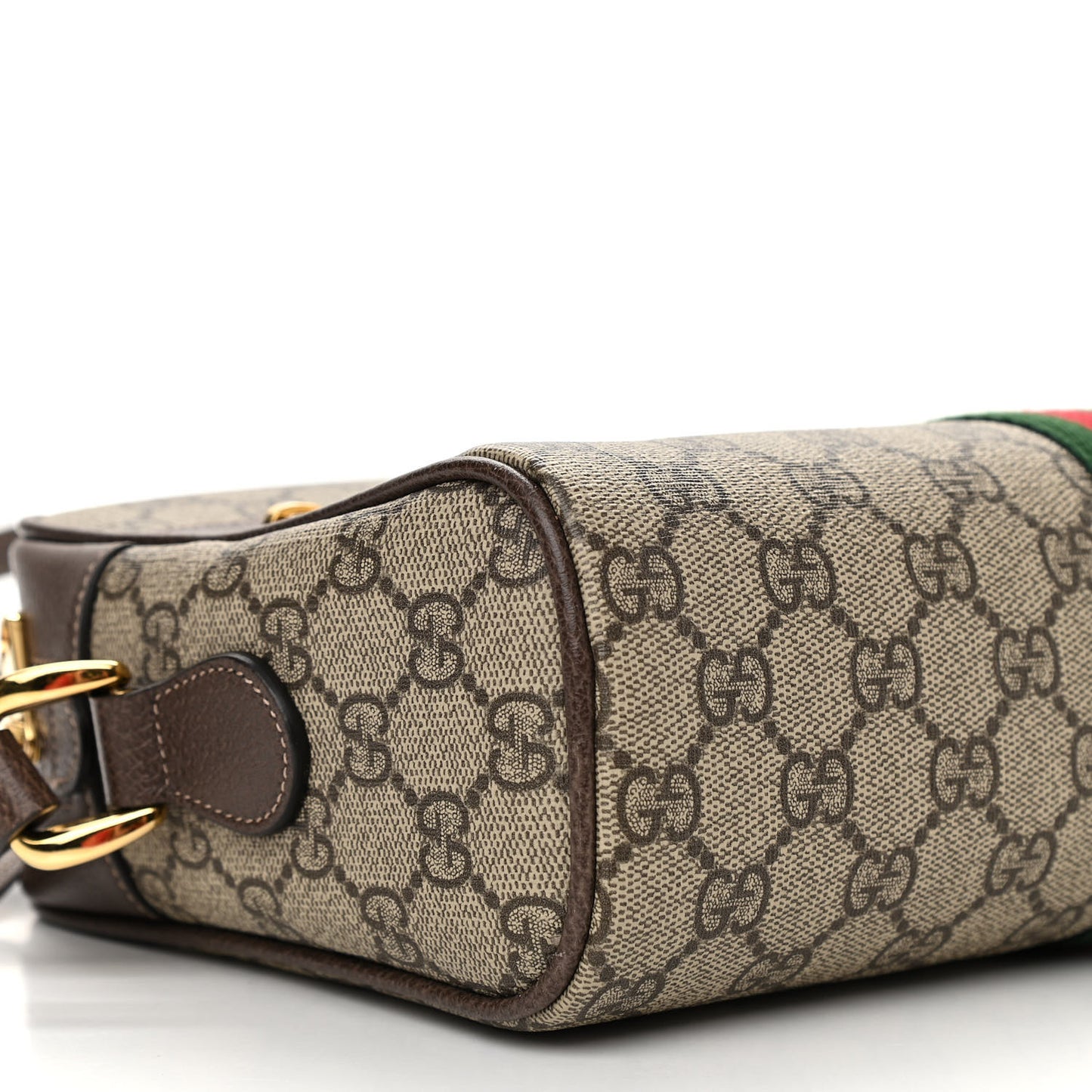 GG Supreme Monogram Web Small Ophidia Shoulder Bag Brown