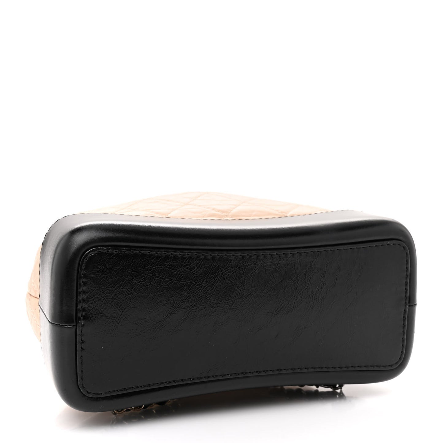 Aged Calfskin Quilted Small Gabrielle Backpack Beige Black