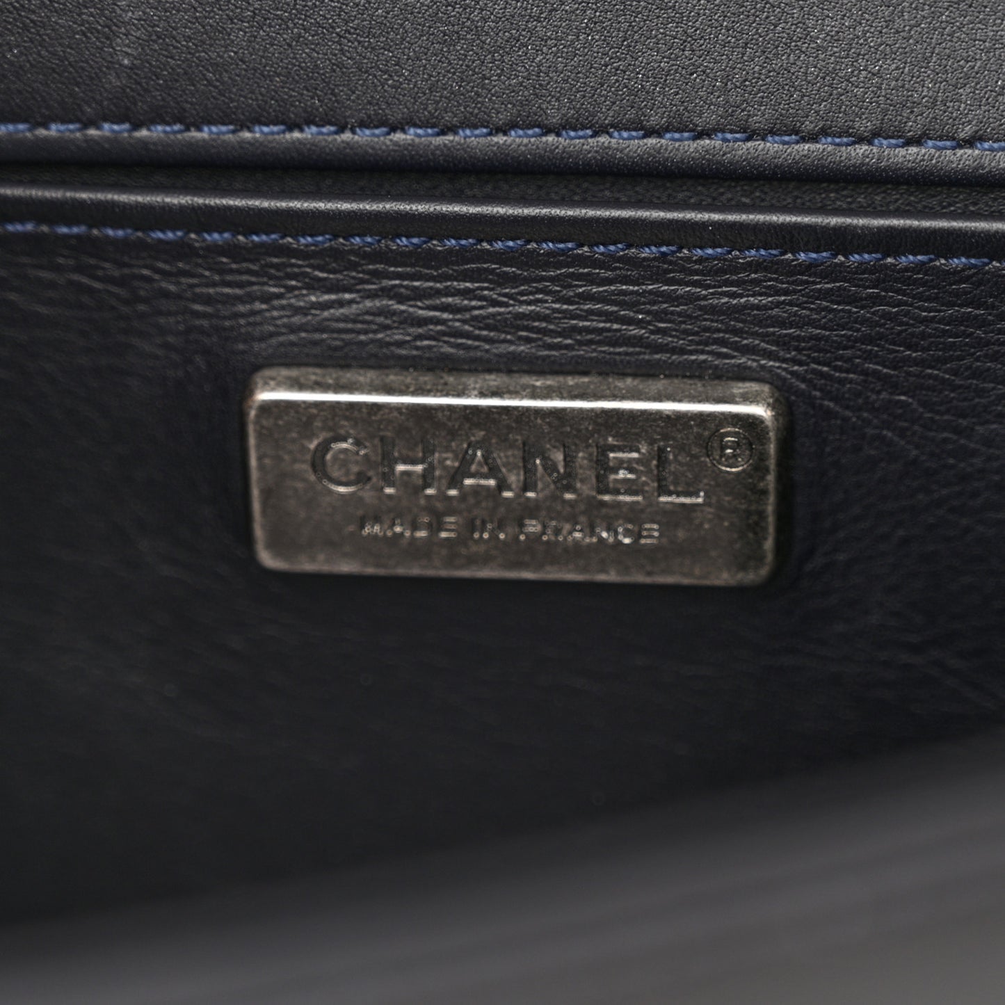Snakeskin Calfskin Small Boy Flap Navy