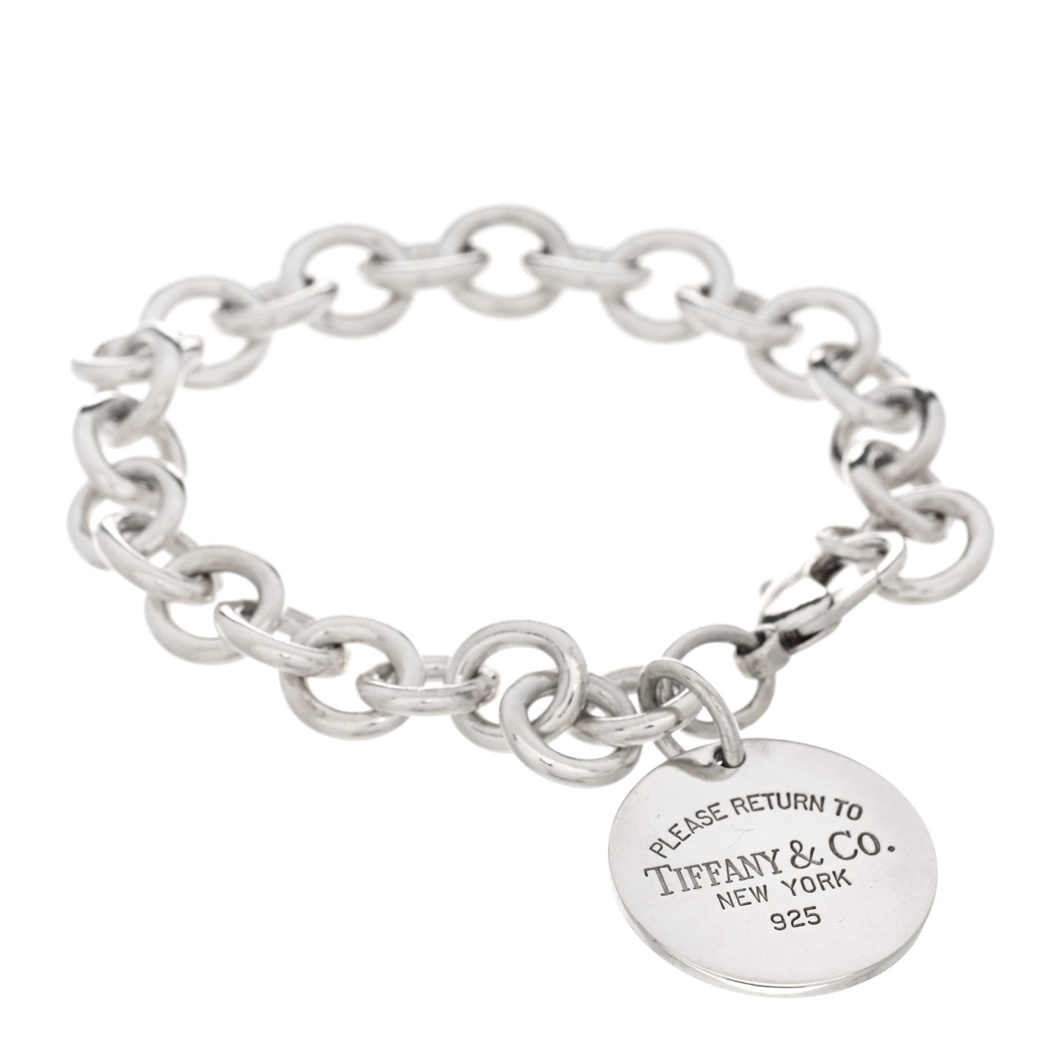 Tiffany Sterling Silver Return to Tiffany Round Tag Charm Bracelet 1 of 3