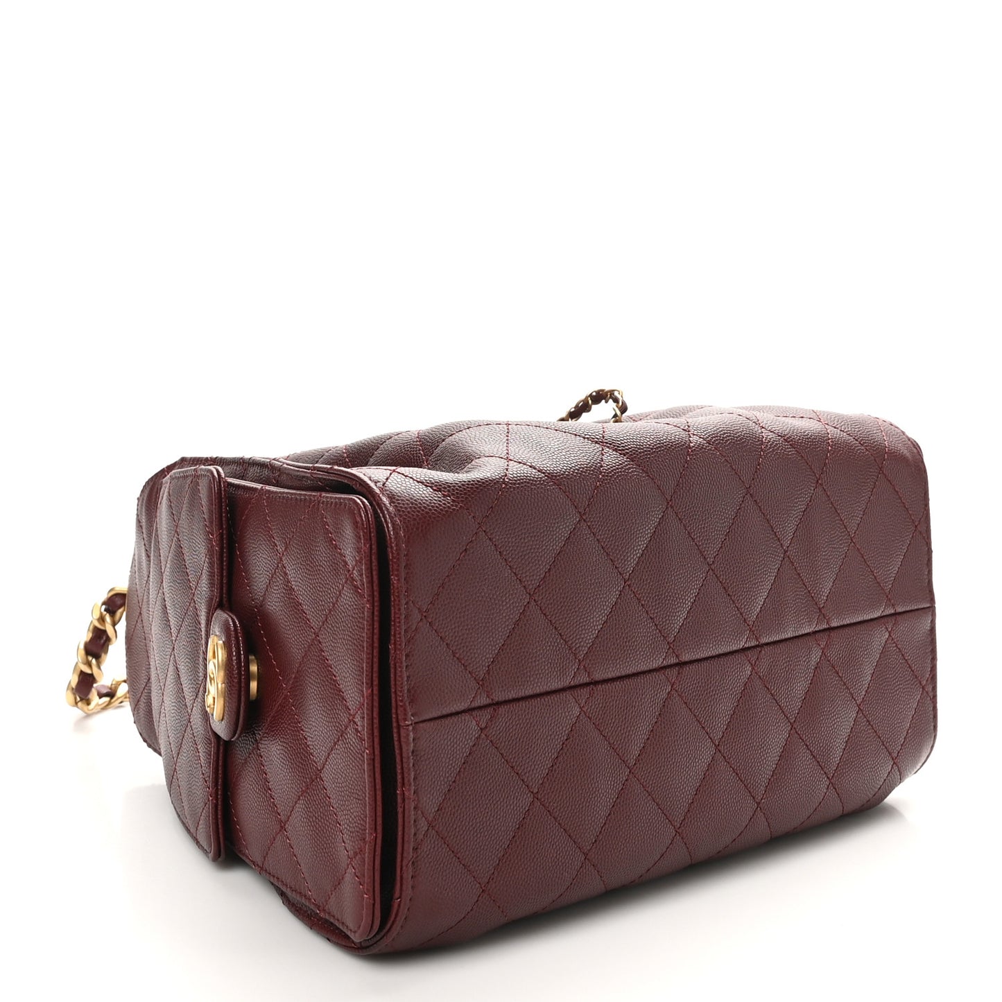 Caviar Quilted Small Chanel 25 Handbag Burgundy