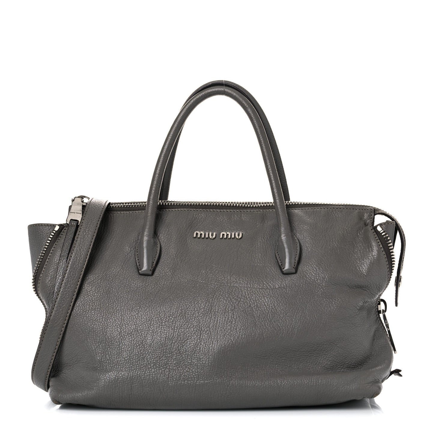 Goatskin Madras Zip Tote Pomice