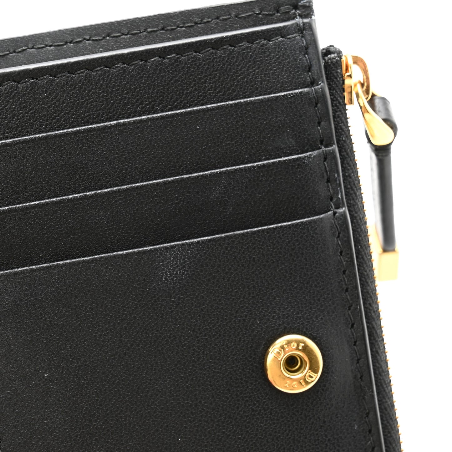 Grained Calfskin Supple Cannage Caro Dahlia Wallet Black