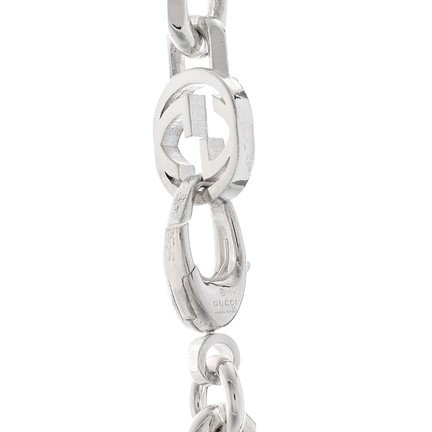 Sterling Silver Interlocking GG Chain Necklace