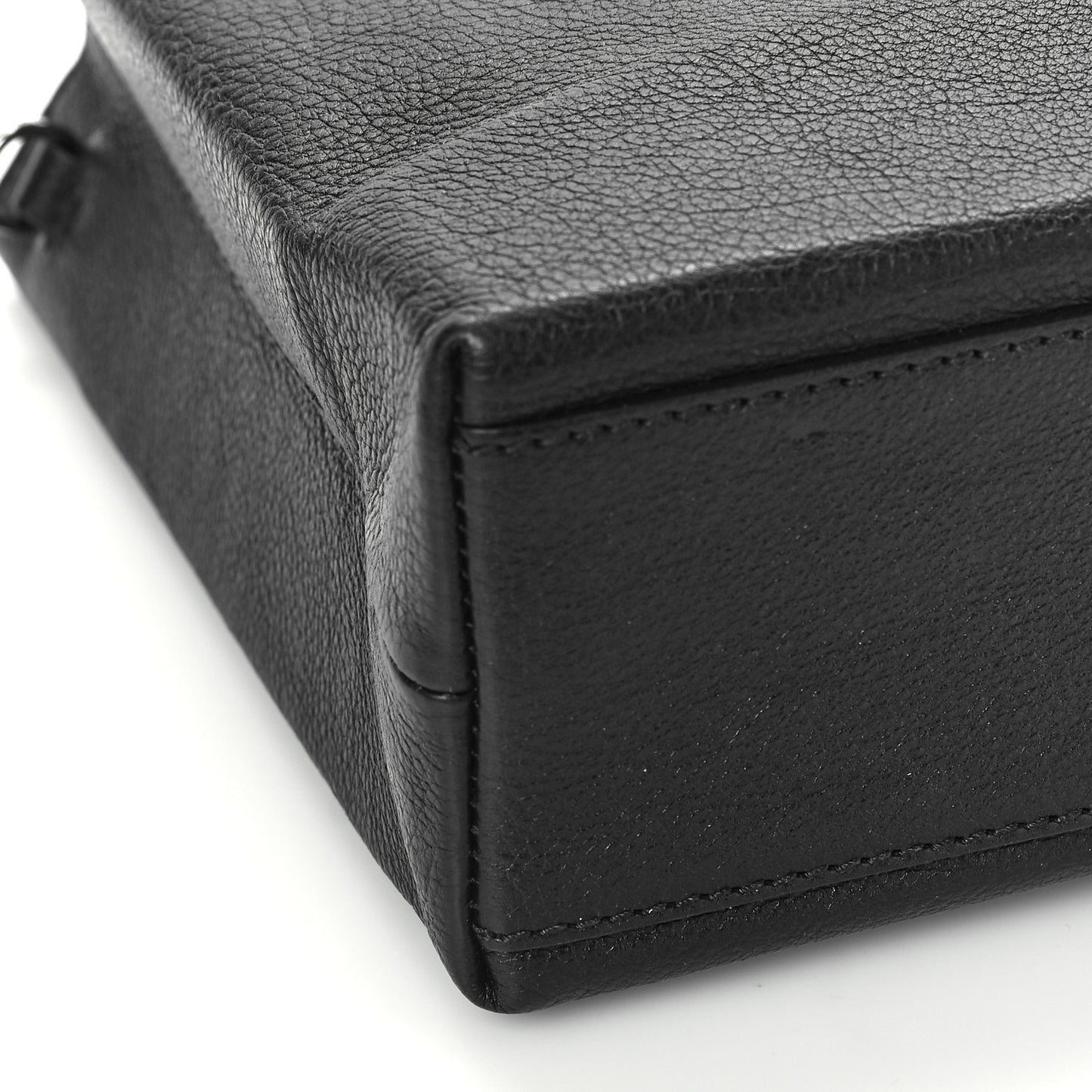 Calfskin Logo XXS Shopping Tote Black