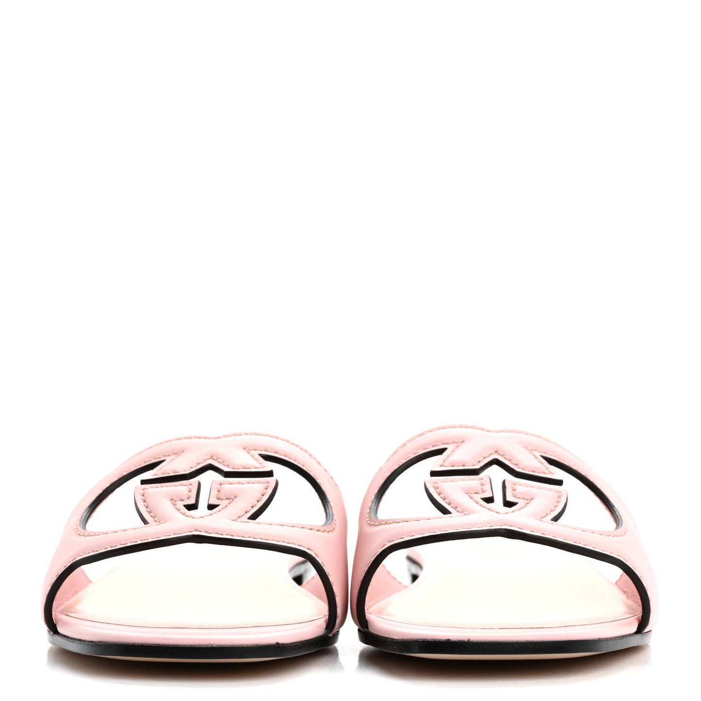 Cosmos Softy Calfskin Interlocking G Cut Out Slide Sandals 40 Pastel Pink