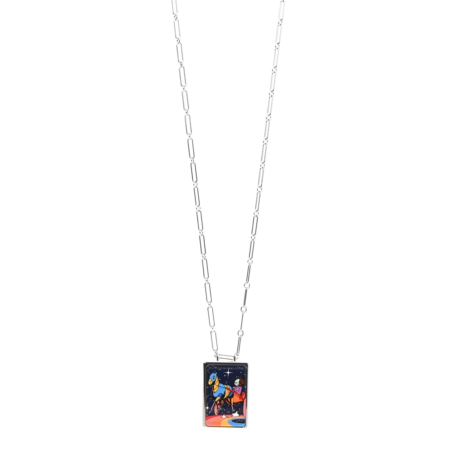 Palladium Enamel Space Derby Dream Box Necklace