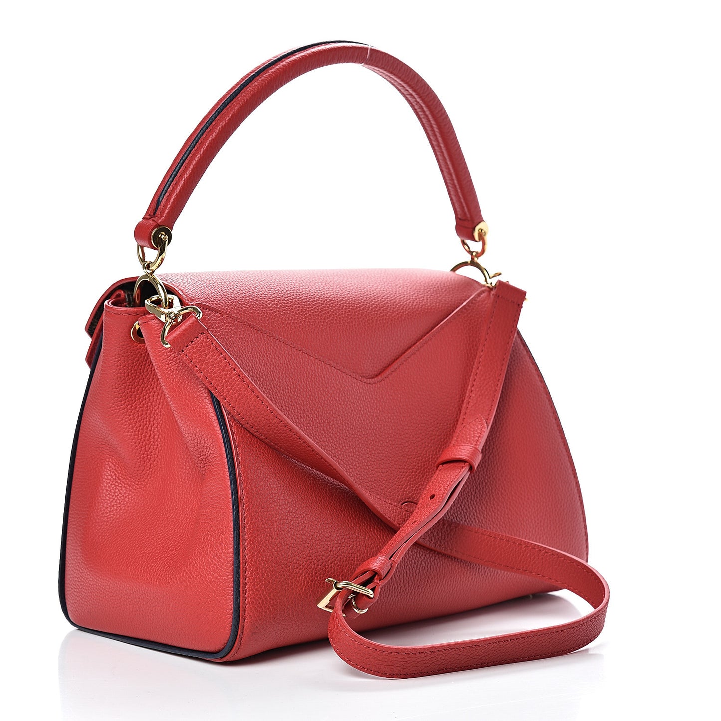 Grained Calfskin Monogram Double V Rubis