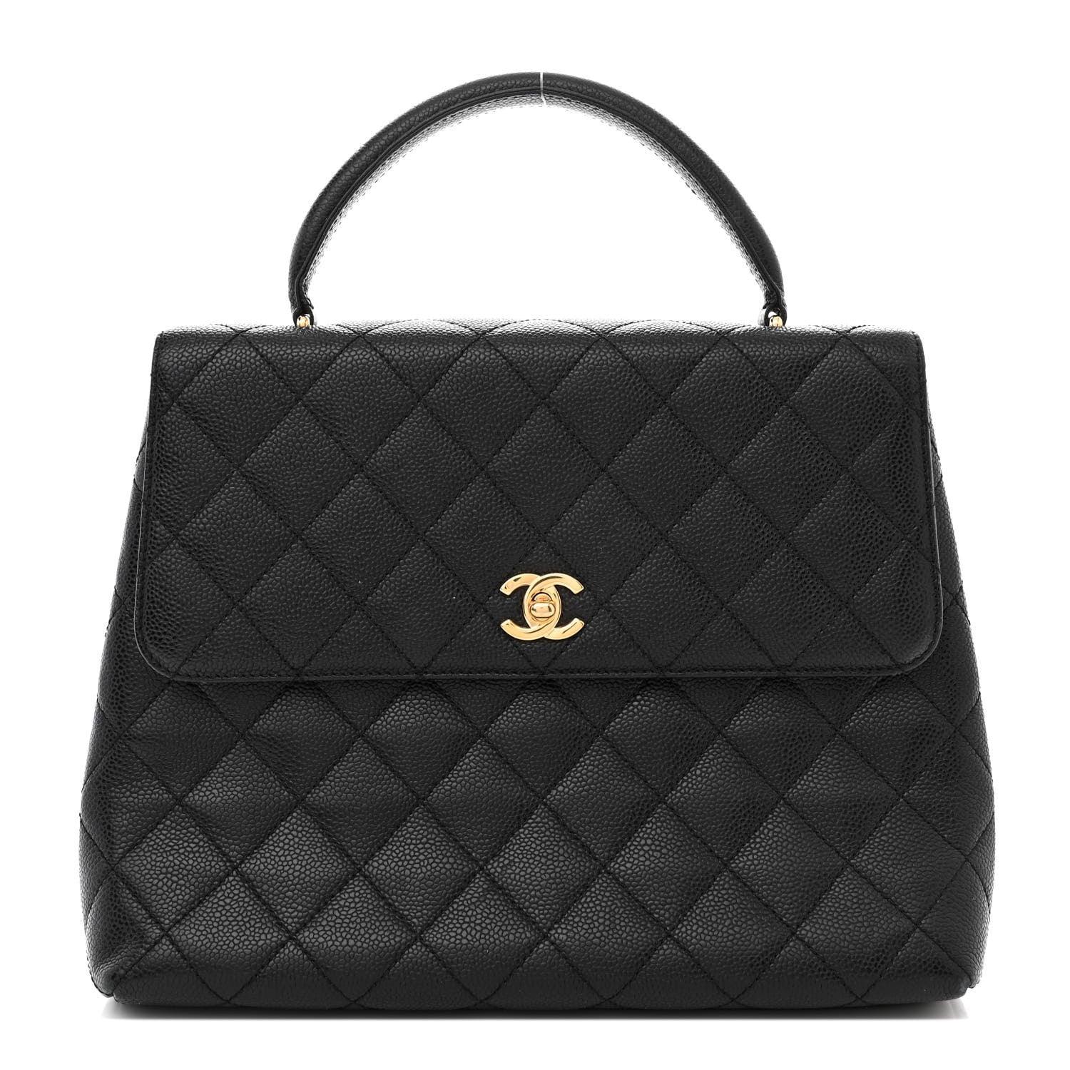 Chanel Caviar Quilted Jumbo Kelly Flap Black 1 of 13