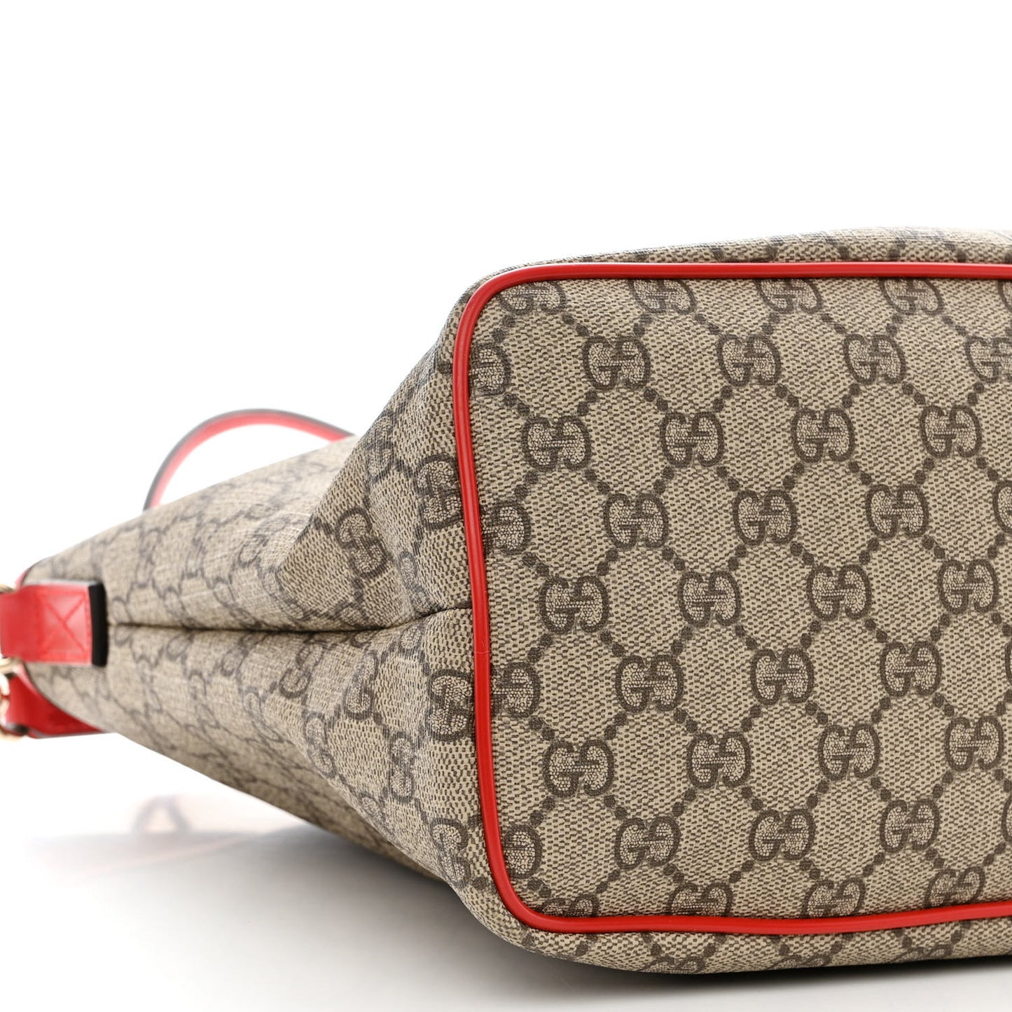 GG Supreme Monogram Medium Zippered Tote Red