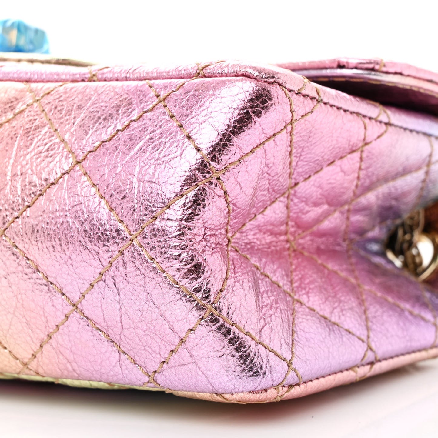 Metallic Goatskin Quilted Mini 2.55 Reissue Flap Multicolor