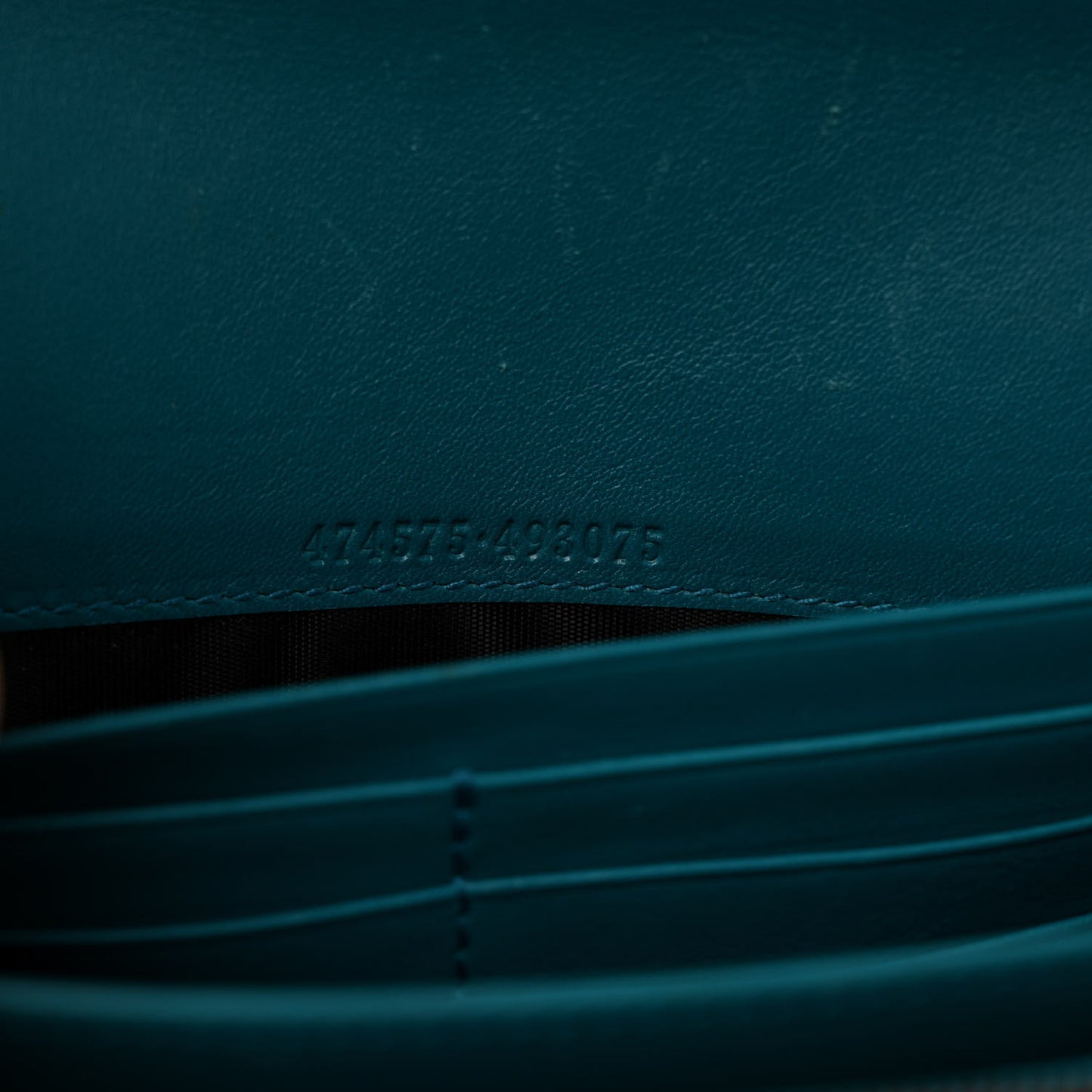 Velvet Matelasse GG Marmont Chain Wallet Pavone Cyan