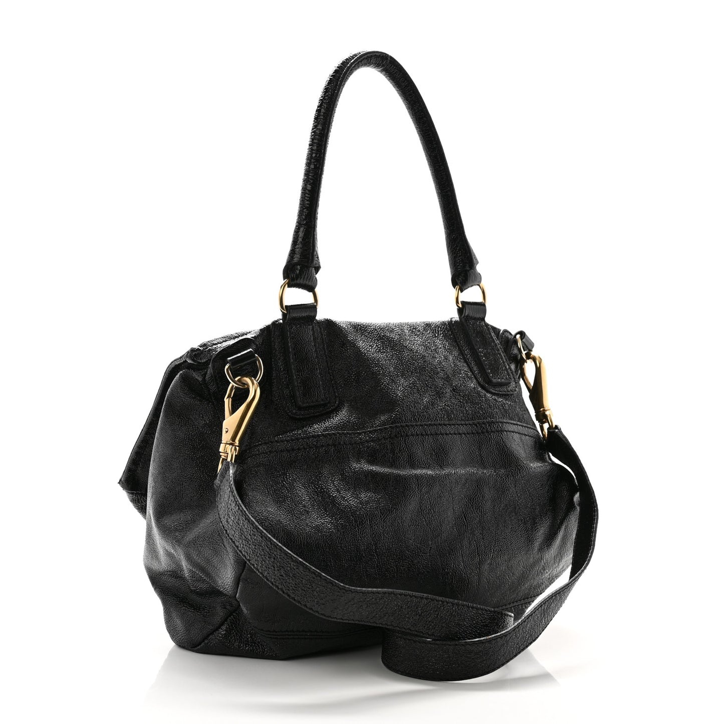Crinkled Patent Medium Pandora Black