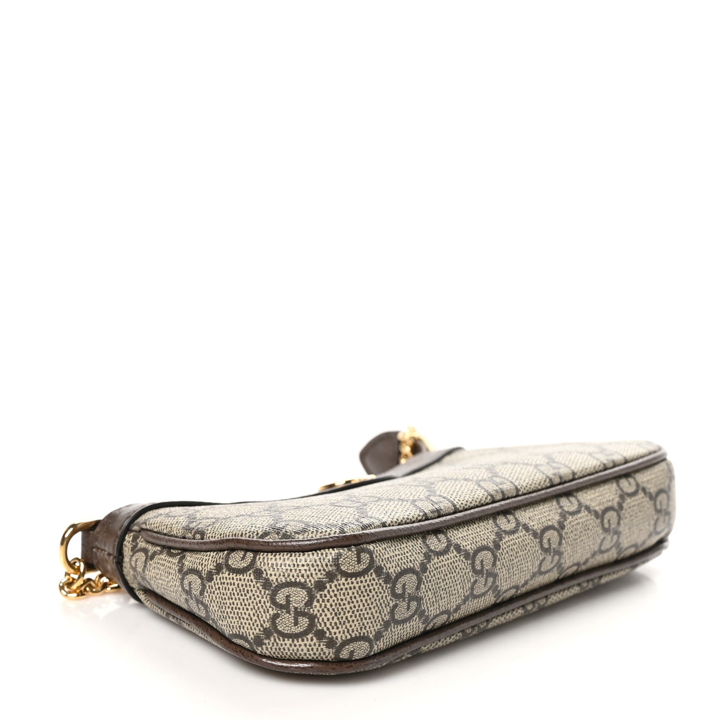 GG Supreme Monogram Textured Dollar Calfskin Mini Ophidia Chain Bag Beige Ebony