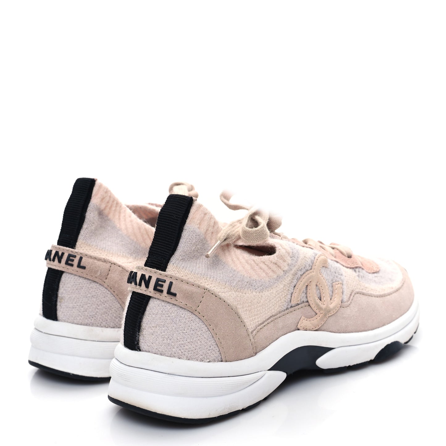 Mesh Suede Fabric Womens CC Sneakers 38 Light Pink