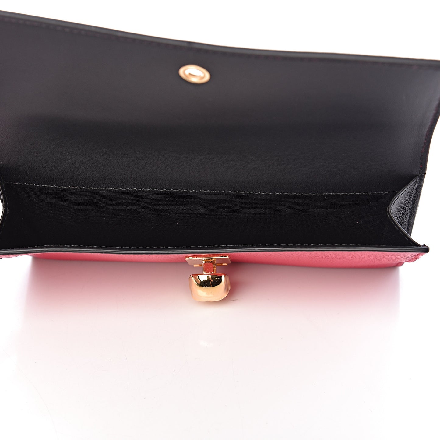 Calfskin Skull Continental Wallet Fuchsia