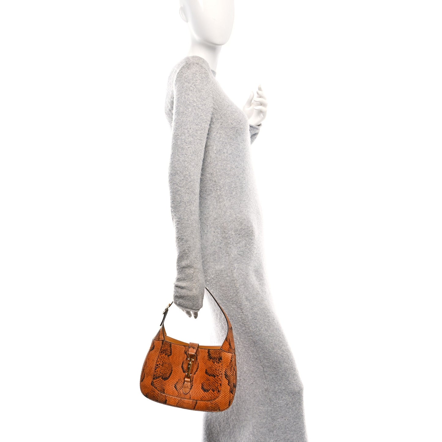 Snakeskin Calfskin Small Jackie 1961 Hobo Brown