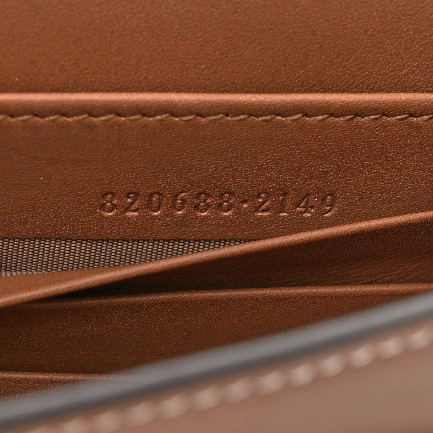 GG Supreme Monogram Textured Calfskin Emblem Super Mini Shoulder Bag Beige Dark Brown