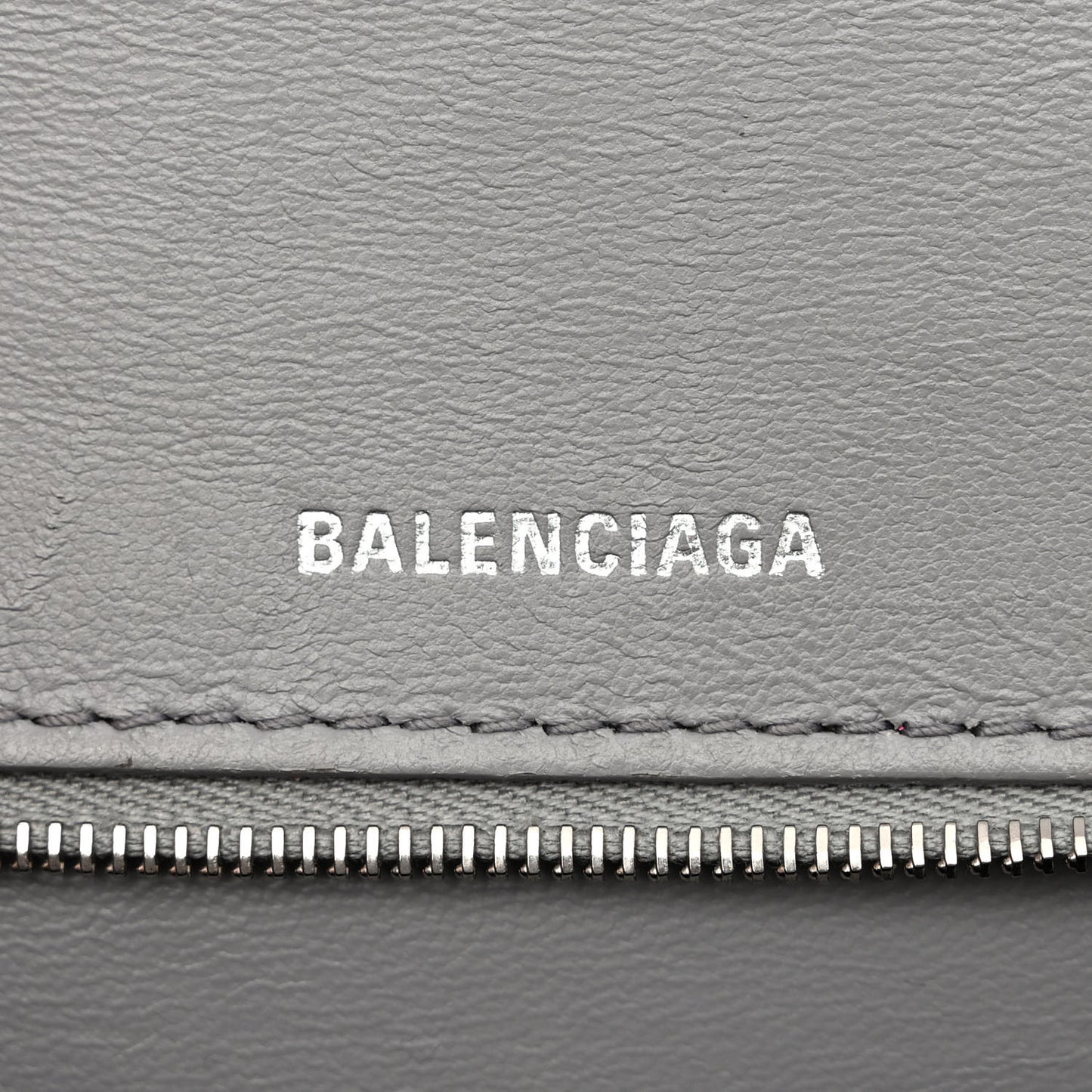 Shiny Calfskin Crocodile Embossed Medium Hourglass Top Handle Bag Balenciaga Grey