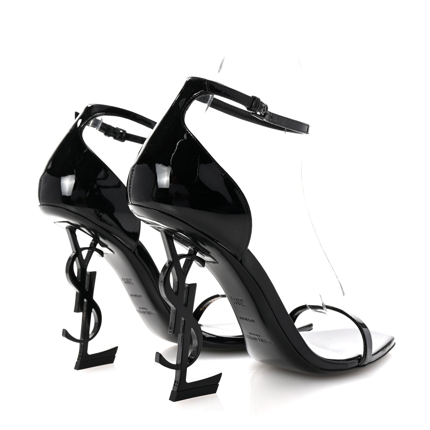 Patent Calfskin Opyum 110 Sandals 38.5 Black