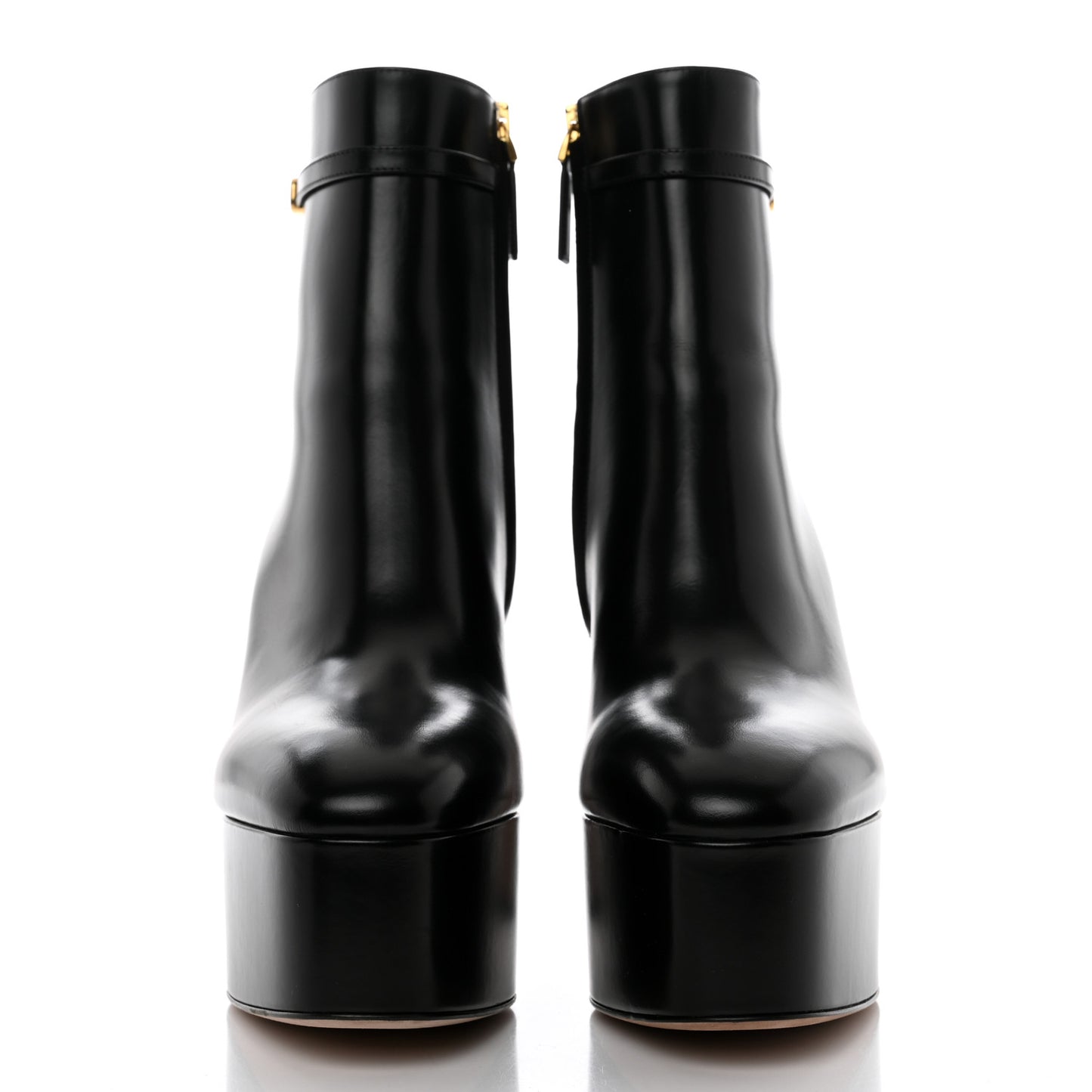 Calfskin Tan-Go Platform 50/120mm Ankle Boots 39.5 Black