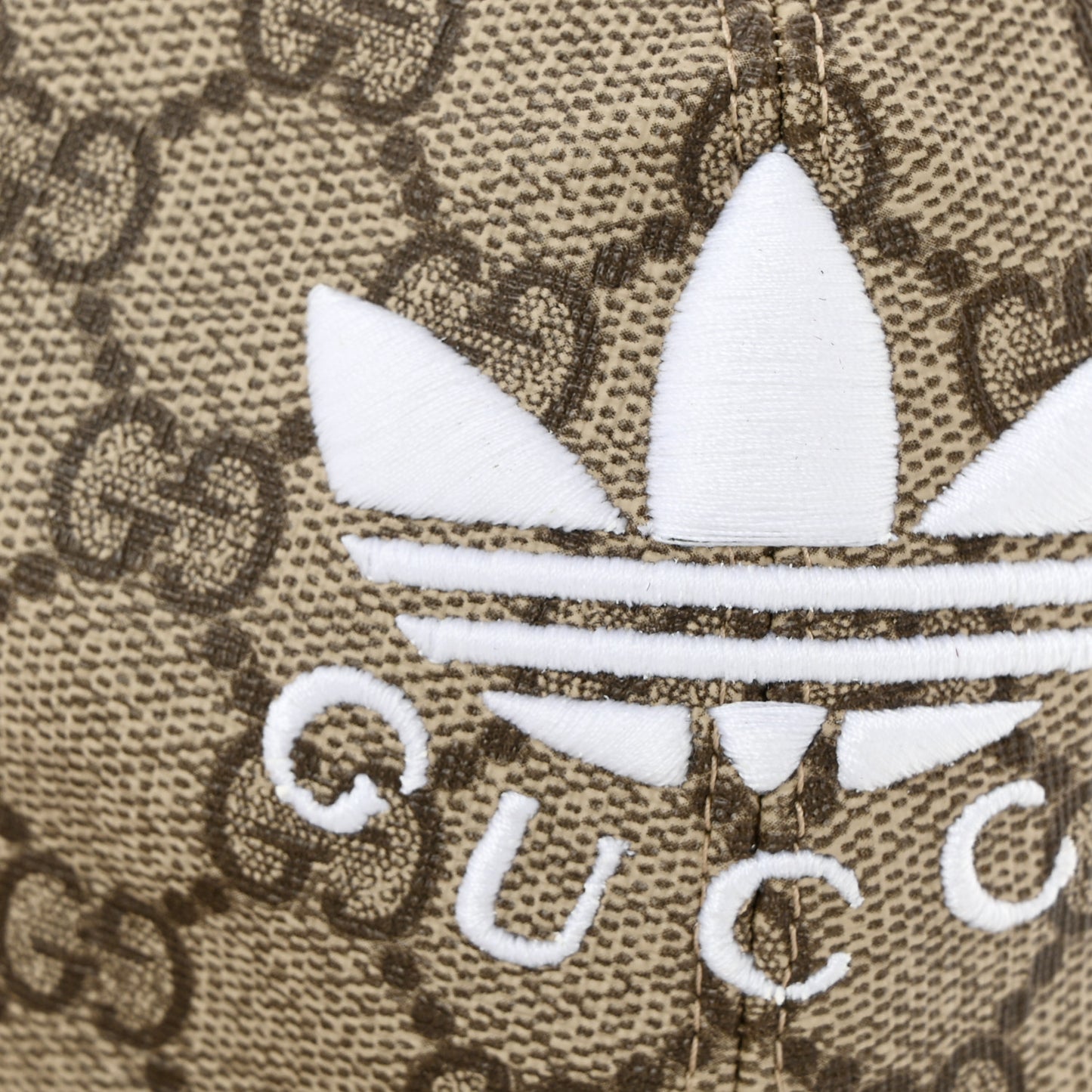 X ADIDAS GG Supreme Monogram Double Sided Baseball Hat M Blue Beige