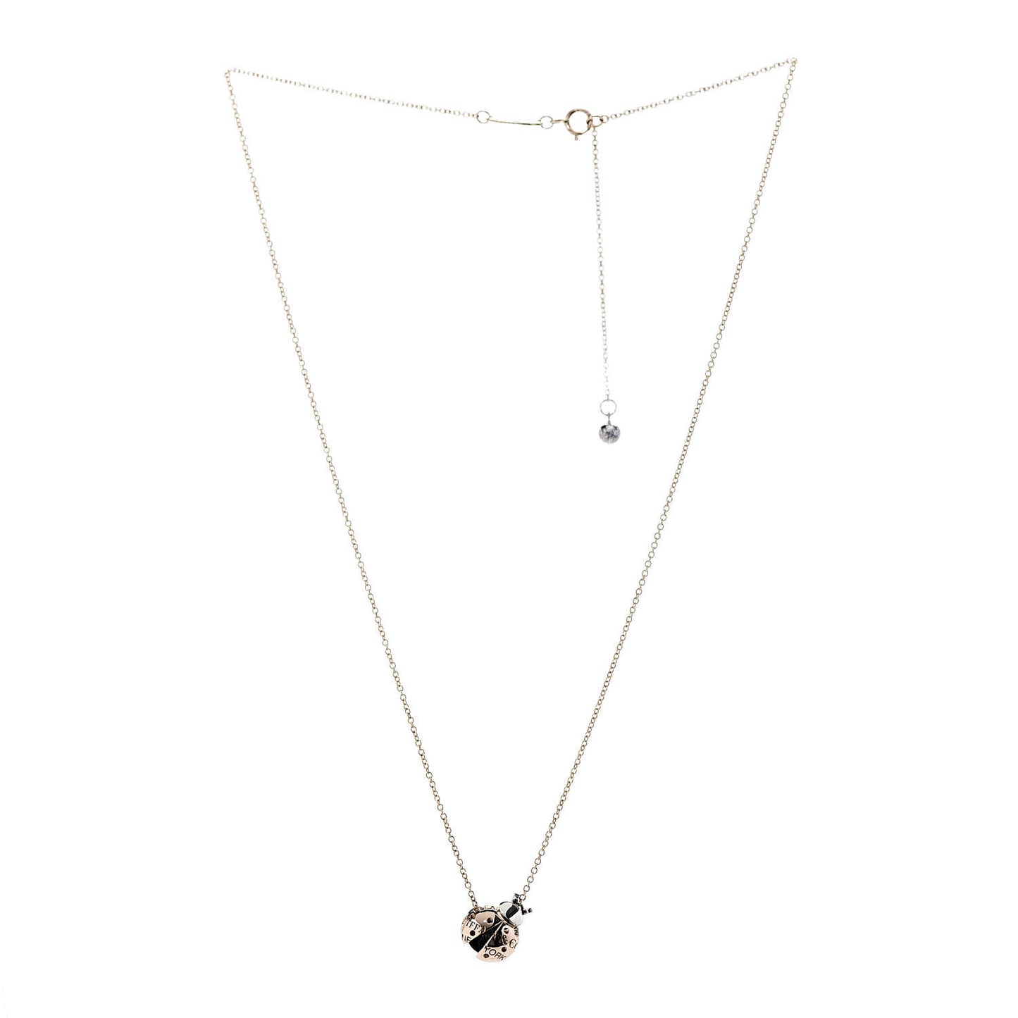 18K Rose Gold Sterling Silver Return to Love Bugs Ladybug Pendant Necklace