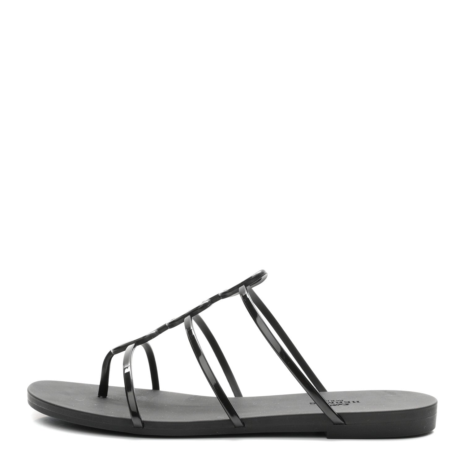 Hermes Rubber Womens Mykonos Sandals 38 Black 1906120 – FASHIONPHILE
