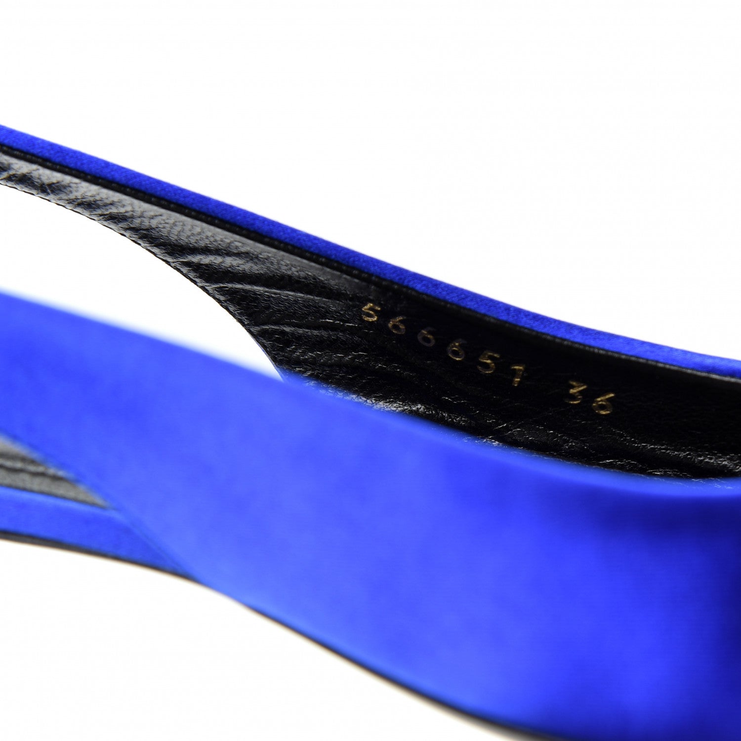 Balenciaga Satin BB Knife Pointy Toe Slingback Flats 36 Bleu 10 of 11