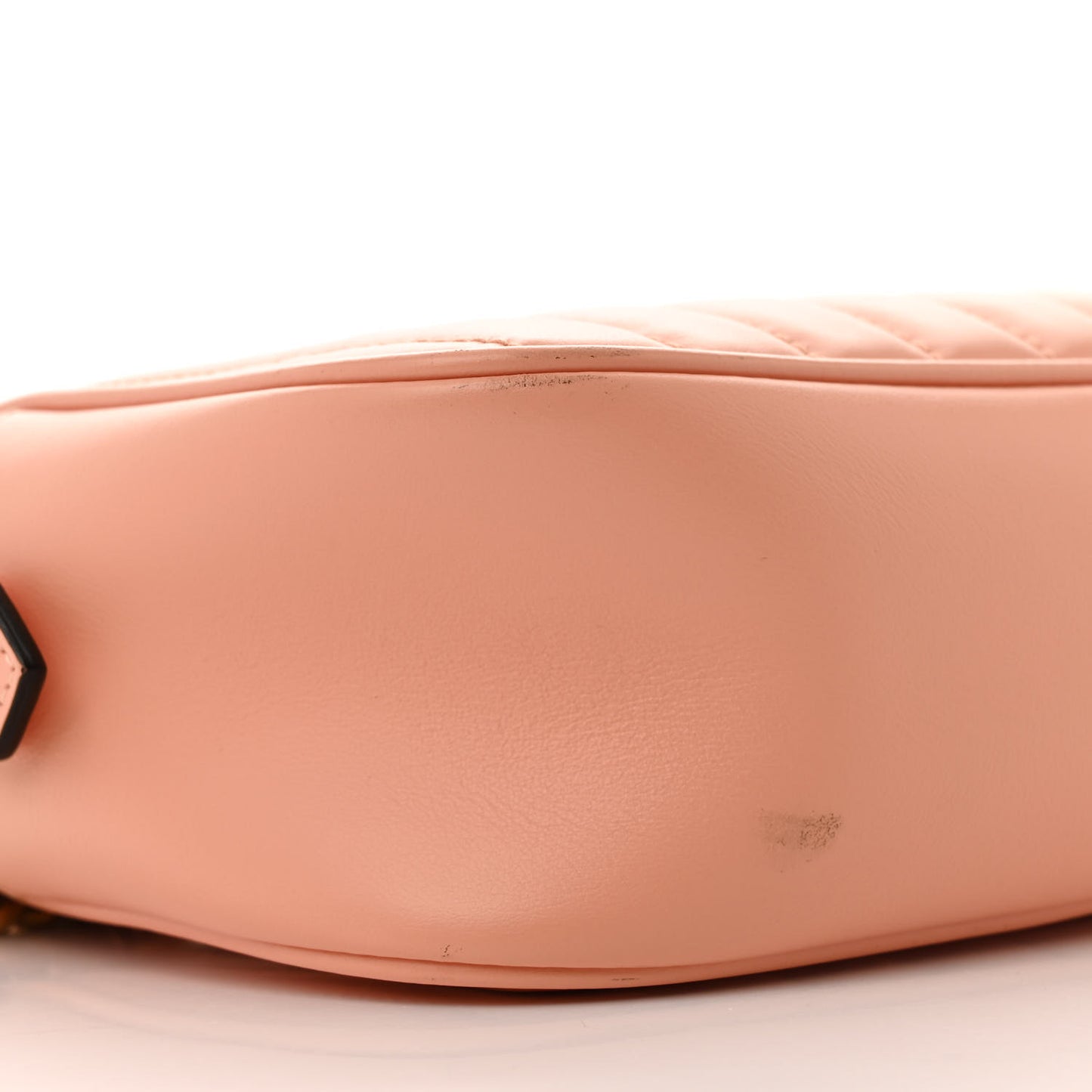Calfskin Vertical Ring Matelasse Small GG Marmont Chain Shoulder Bag Peachy Chic