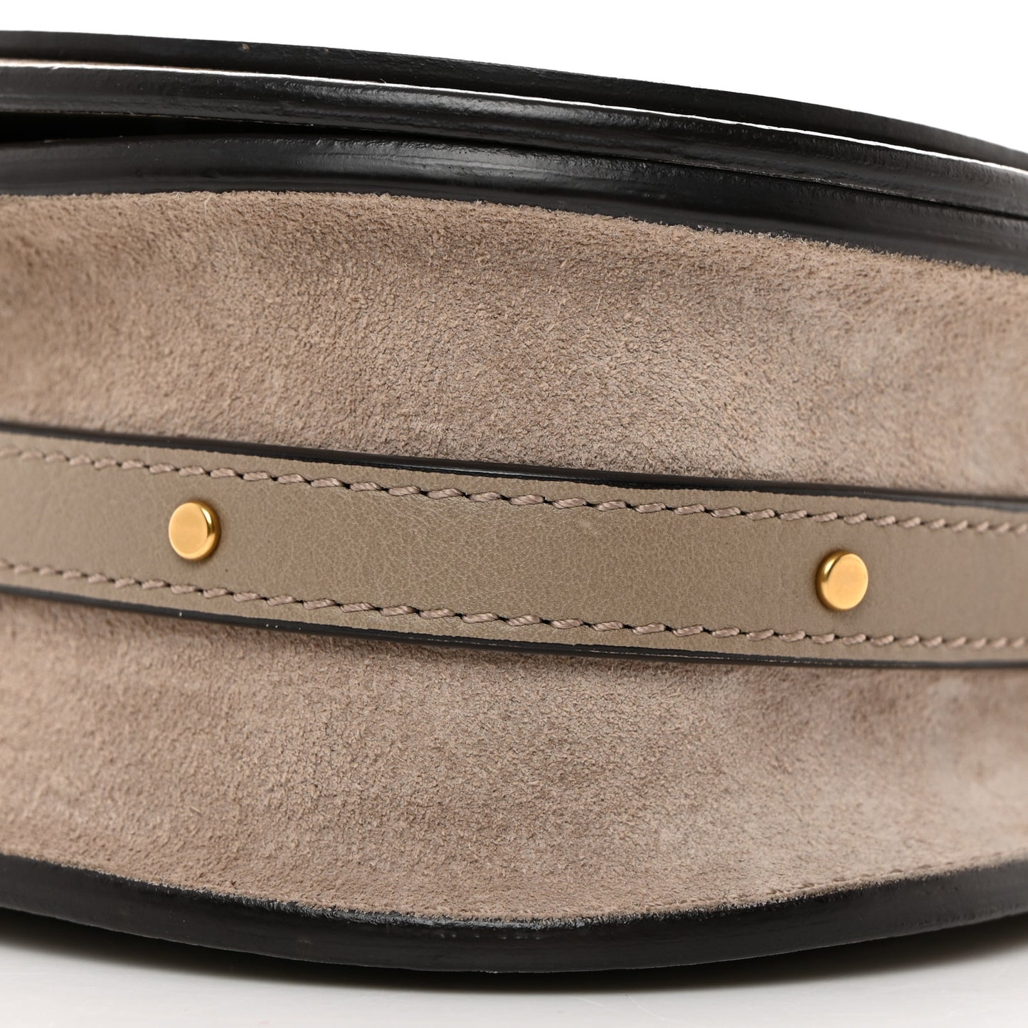 Calfskin Suede Small Nile Bracelet Bag Motty Grey