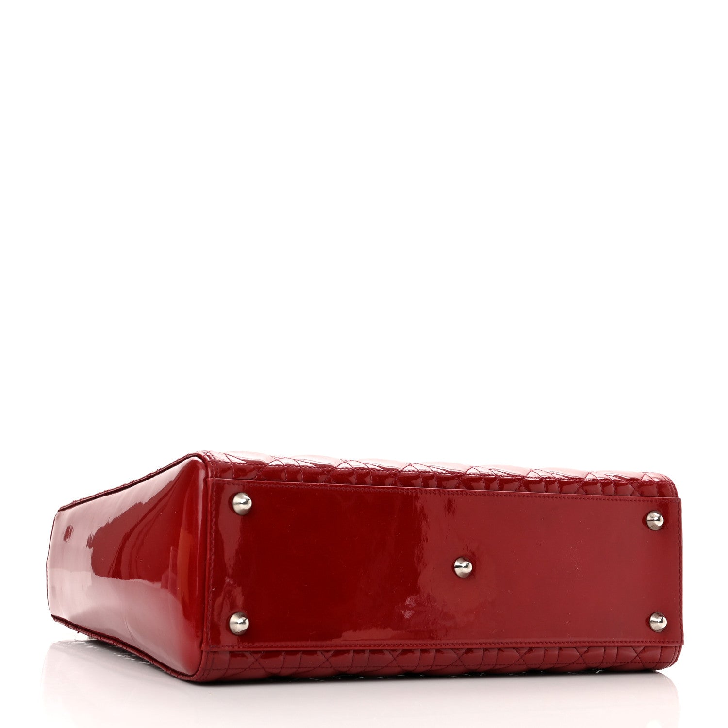 Christian Dior Patent Cannage Large Lady Dior Red 4 of 10