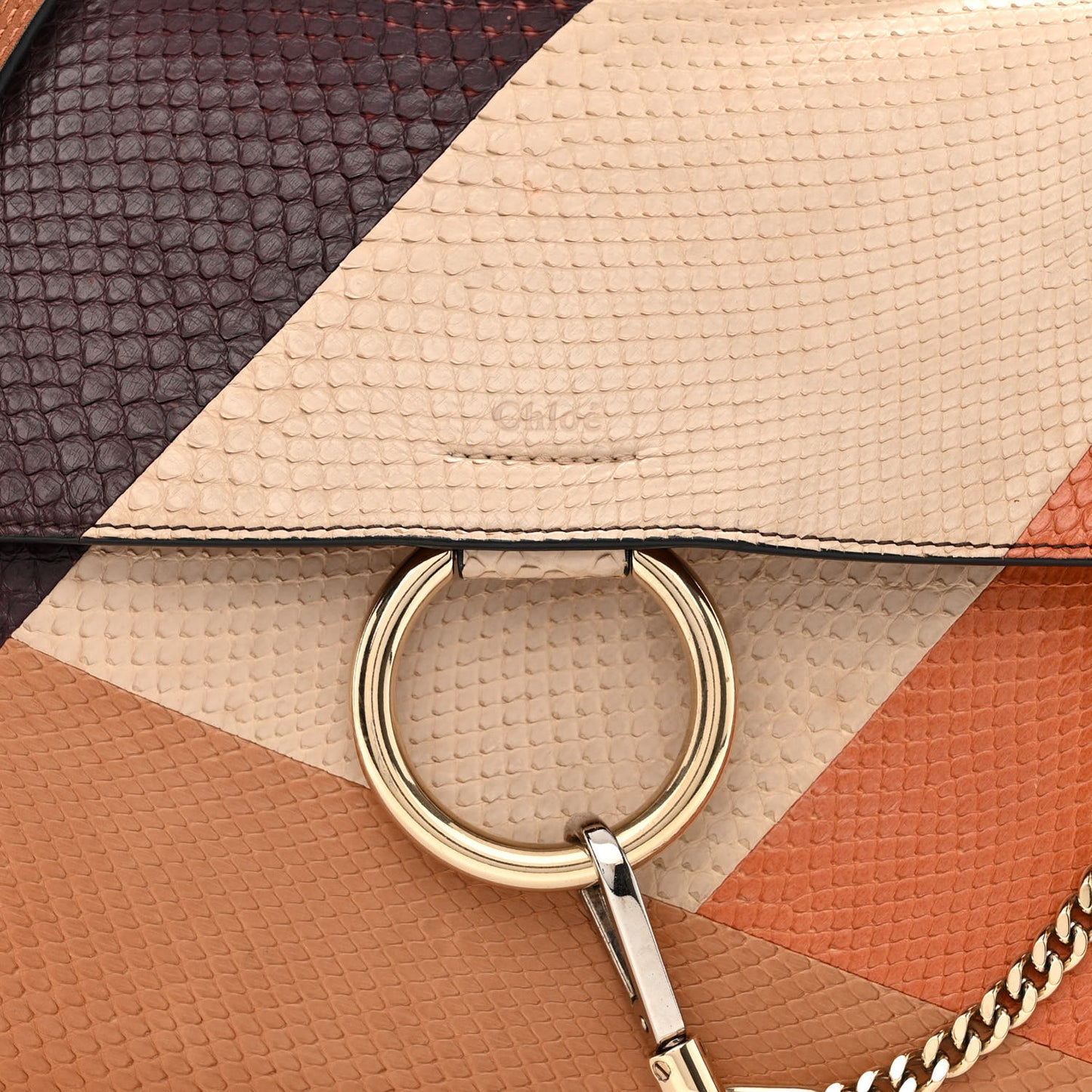 Snakeskin Medium Faye Shoulder Bag Multicolor
